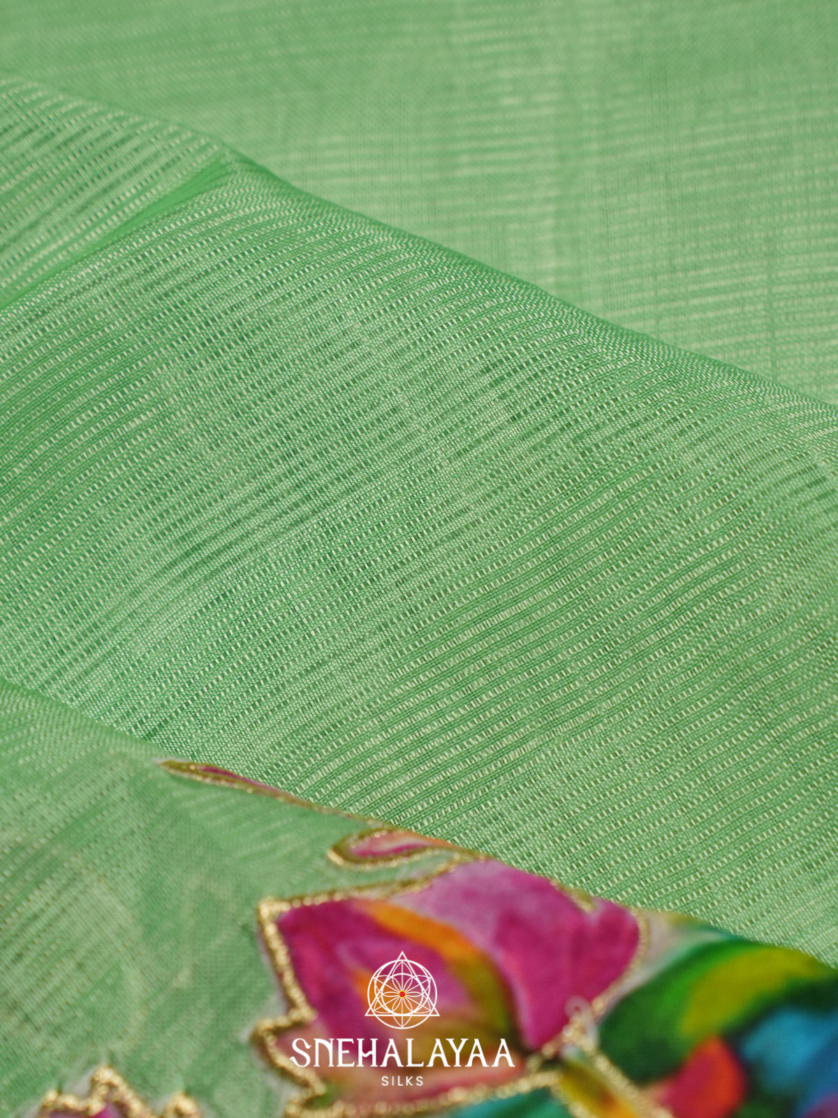 Sage Green Mangalagiri Silk Cotton Saree