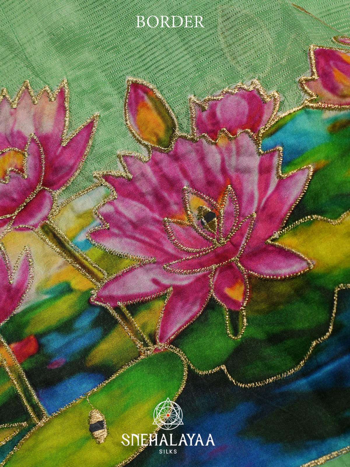 Sage Green Mangalagiri Silk Cotton Saree