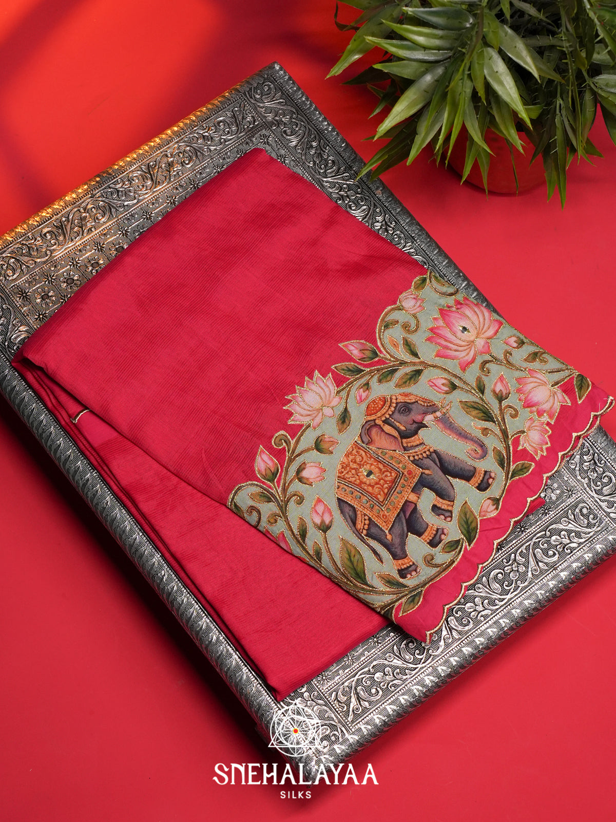 Rani Pink Mangalagiri Silk Cotton Saree