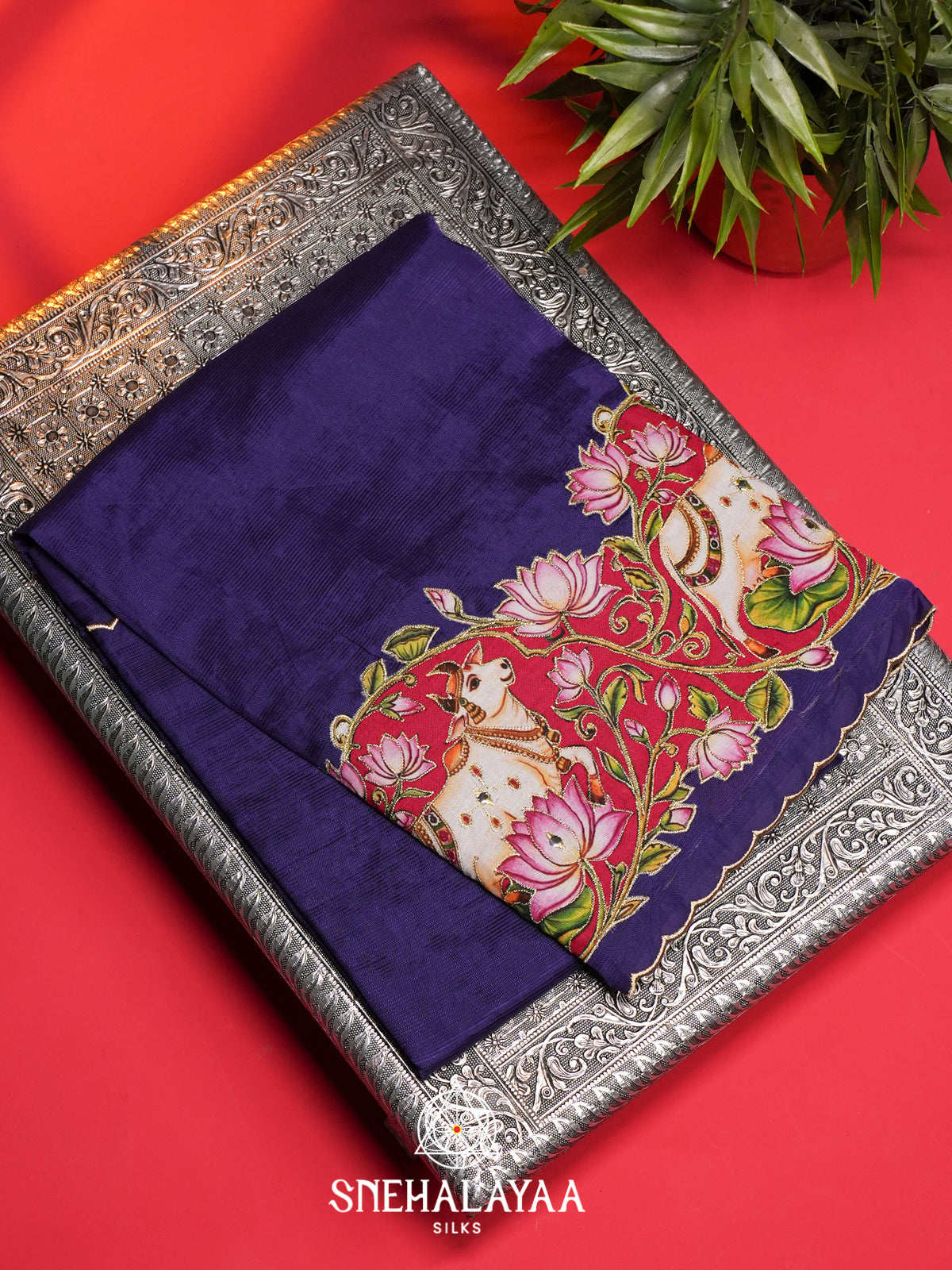 Blue Mangalagiri Silk Cotton Saree