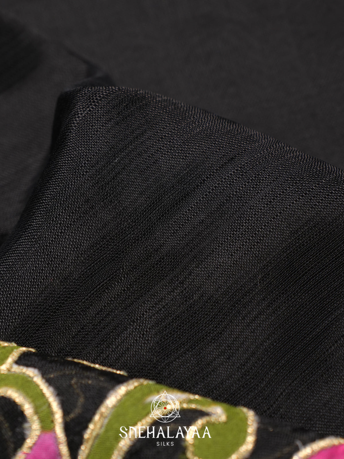 Black Mangalagiri Silk Cotton Saree
