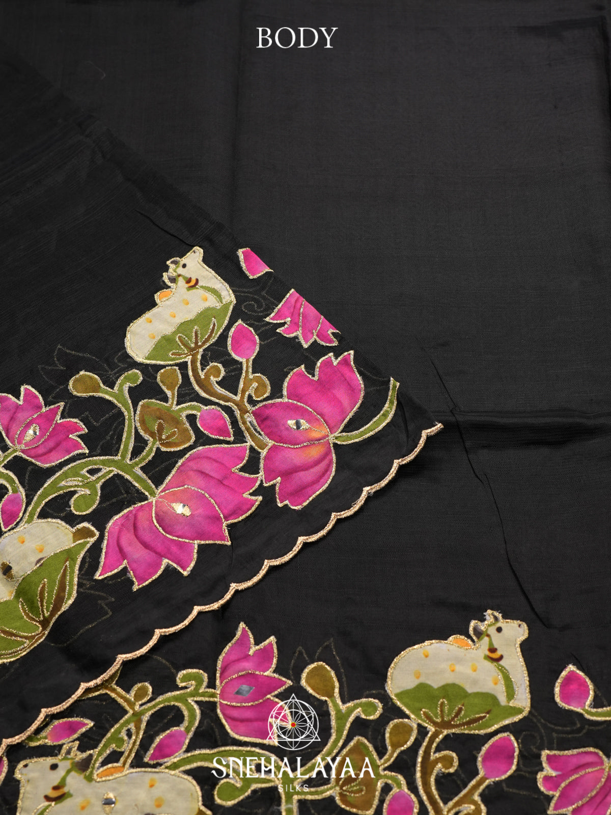 Black Mangalagiri Silk Cotton Saree