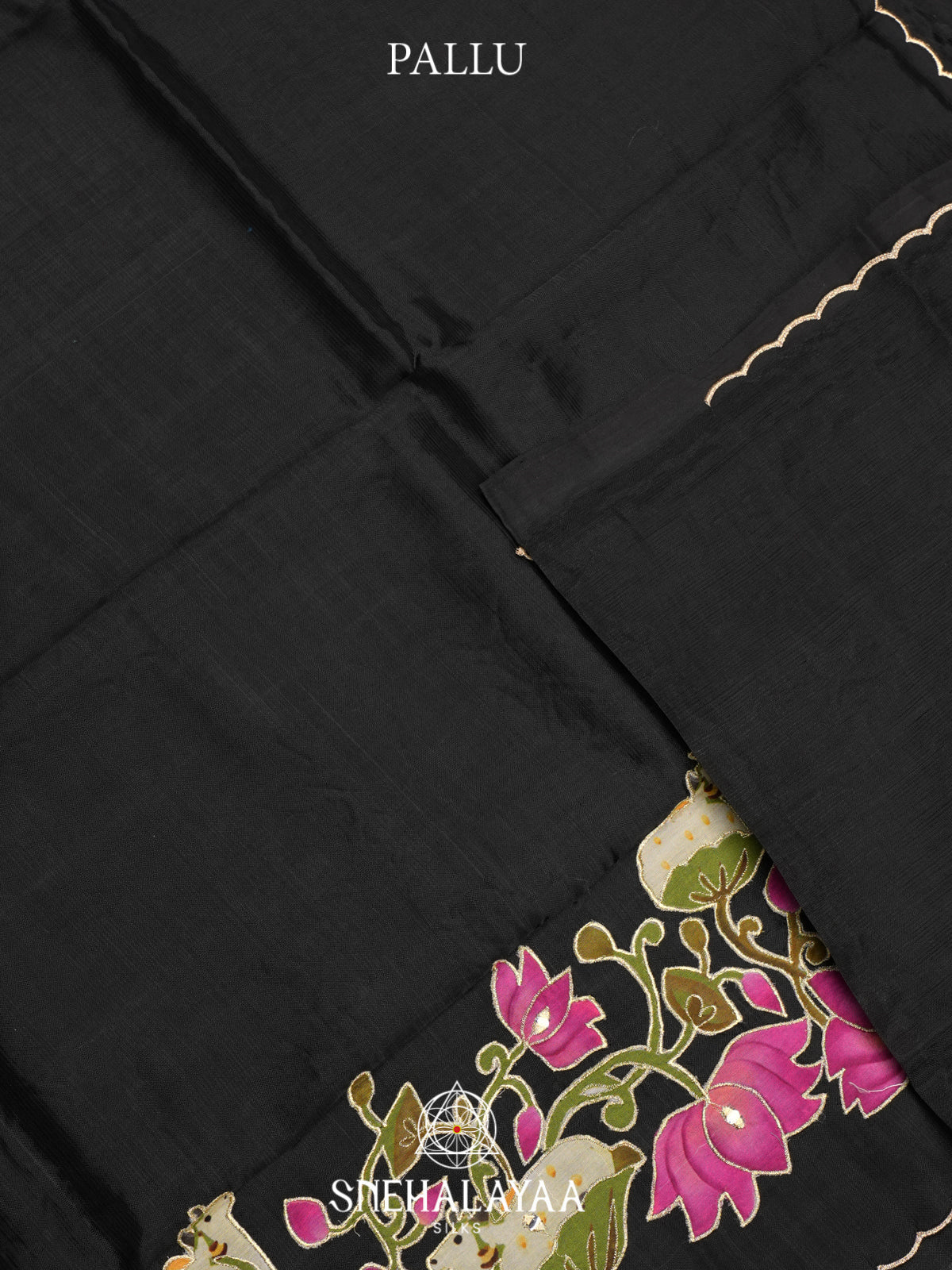 Black Mangalagiri Silk Cotton Saree