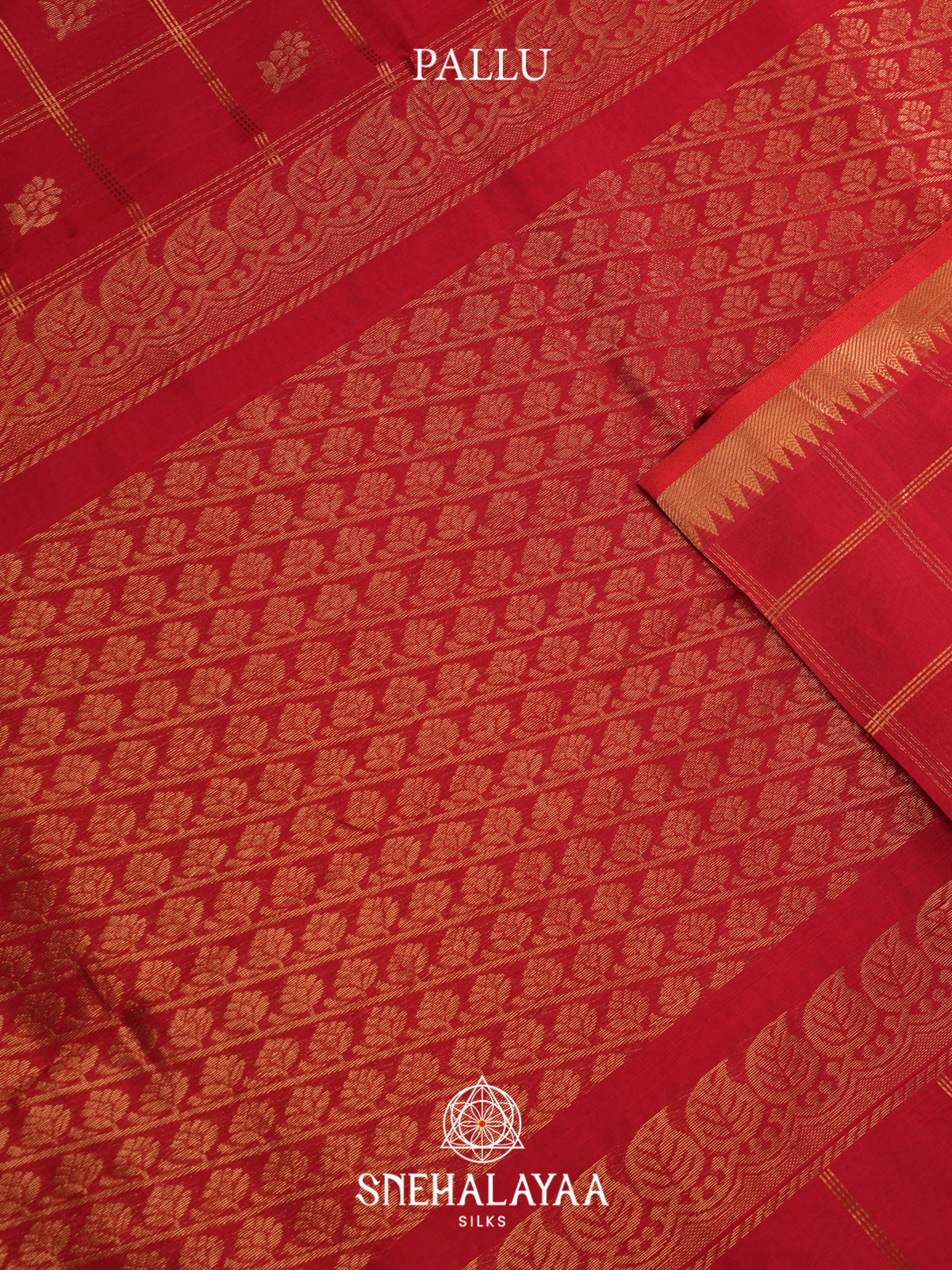 Red Kuppadam Silk Cotton Saree