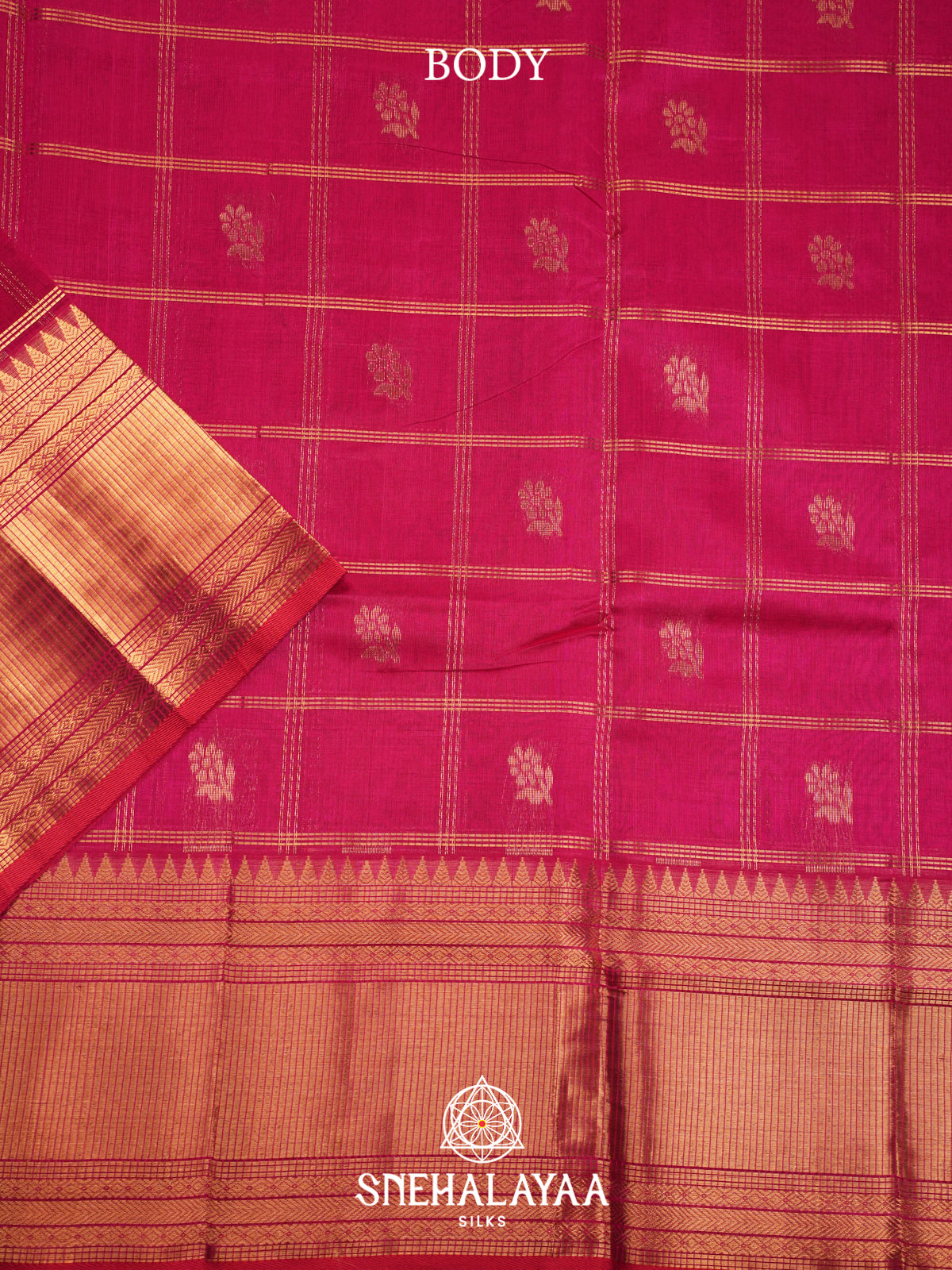 Magenta Kuppadam Silk Cotton Saree