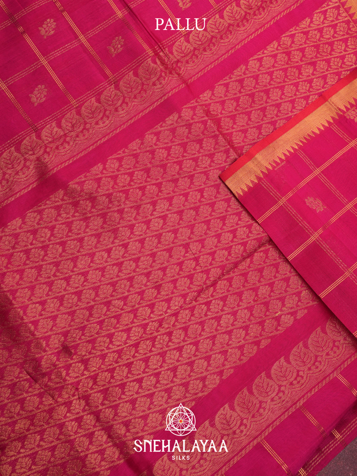 Magenta Kuppadam Silk Cotton Saree
