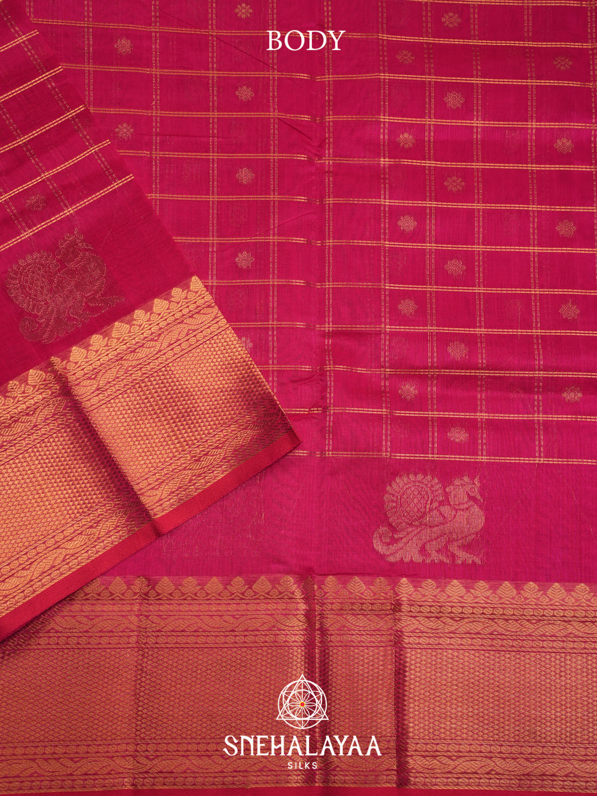 Magenta Kuppadam Silk Cotton Saree