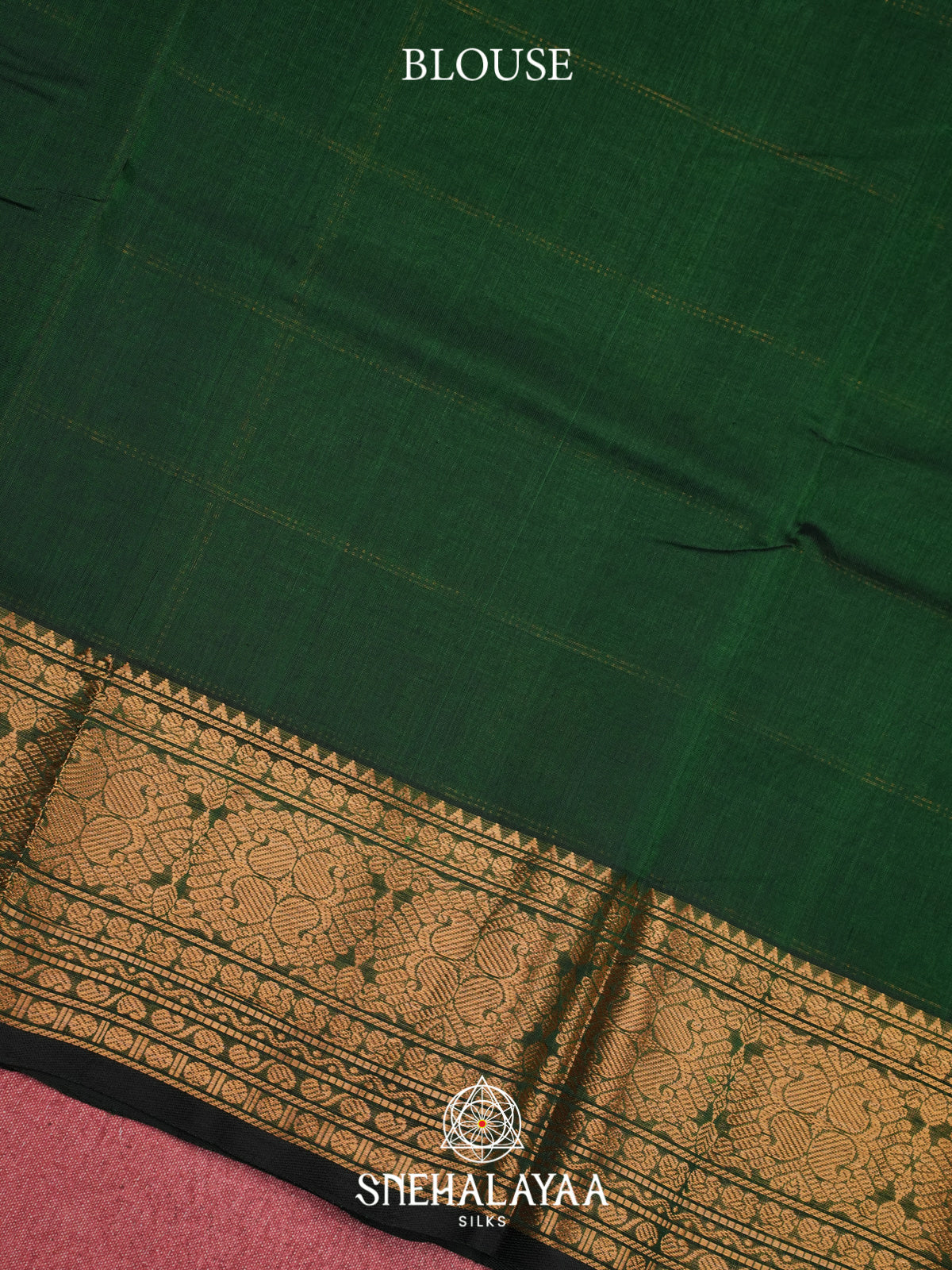 Forest Green Kuppadam Silk Cotton Saree