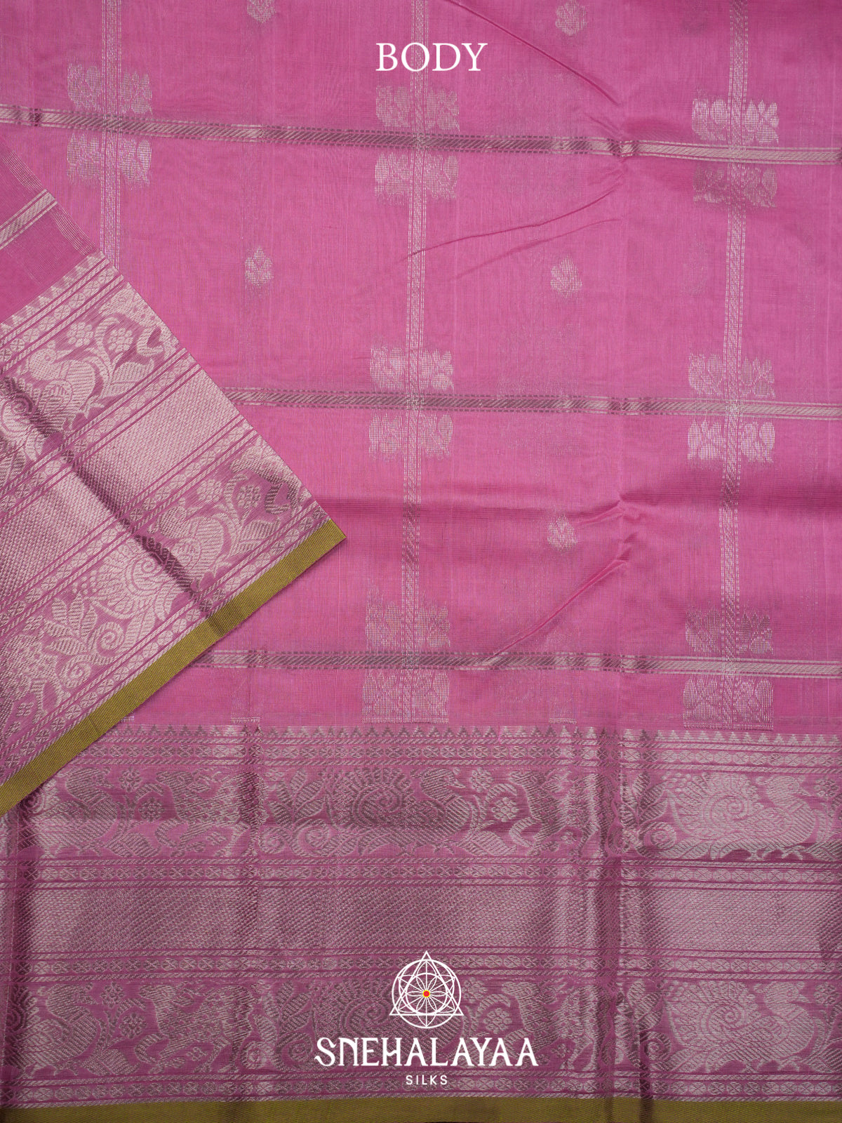 Pink Kuppadam Silk Cotton Saree