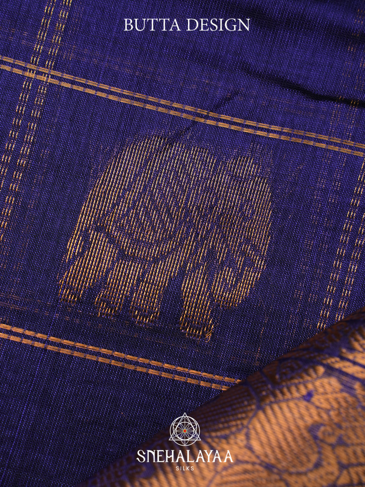Navy Blue Kuppadam Silk Cotton Saree