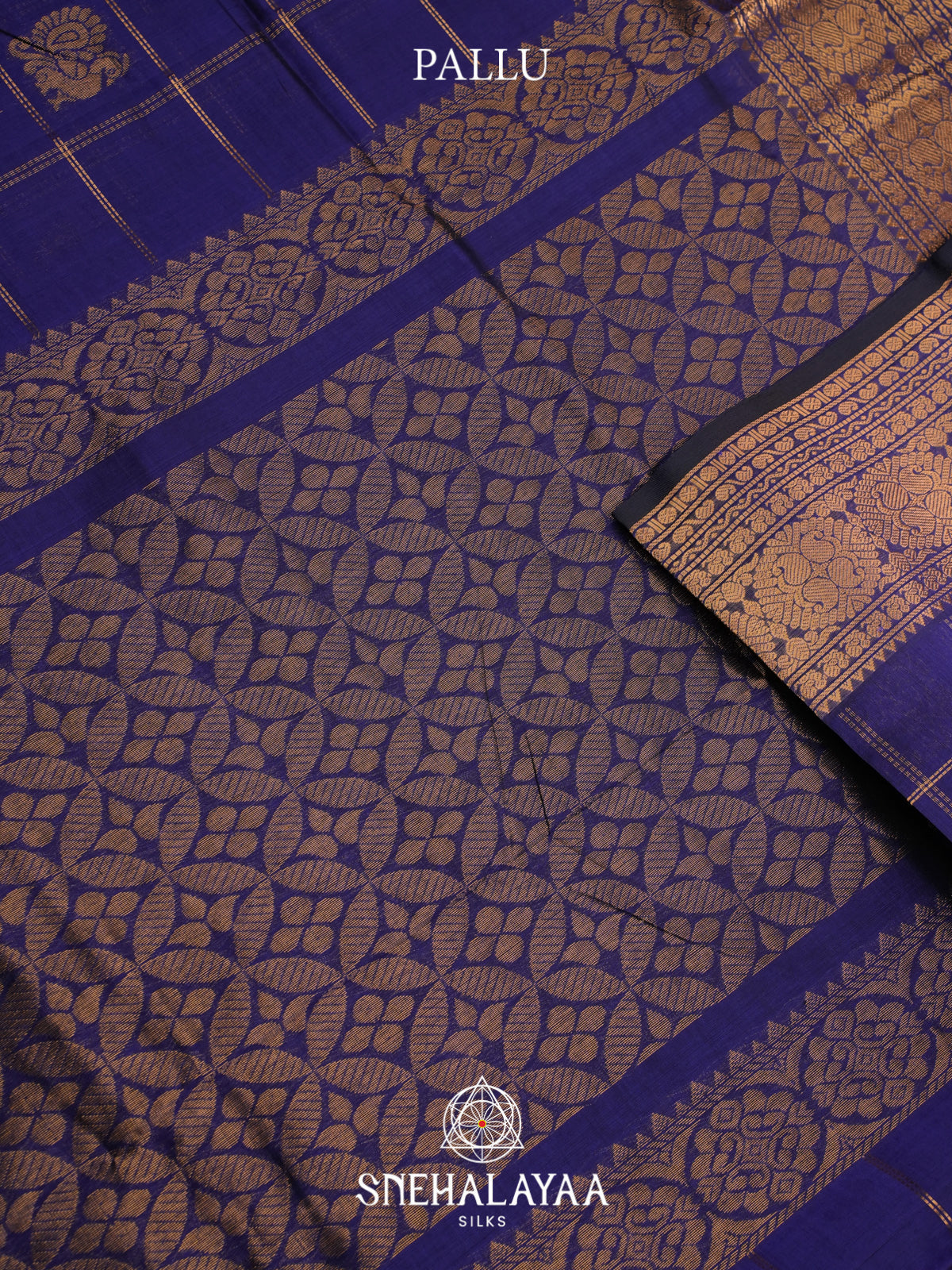 Navy Blue Kuppadam Silk Cotton Saree