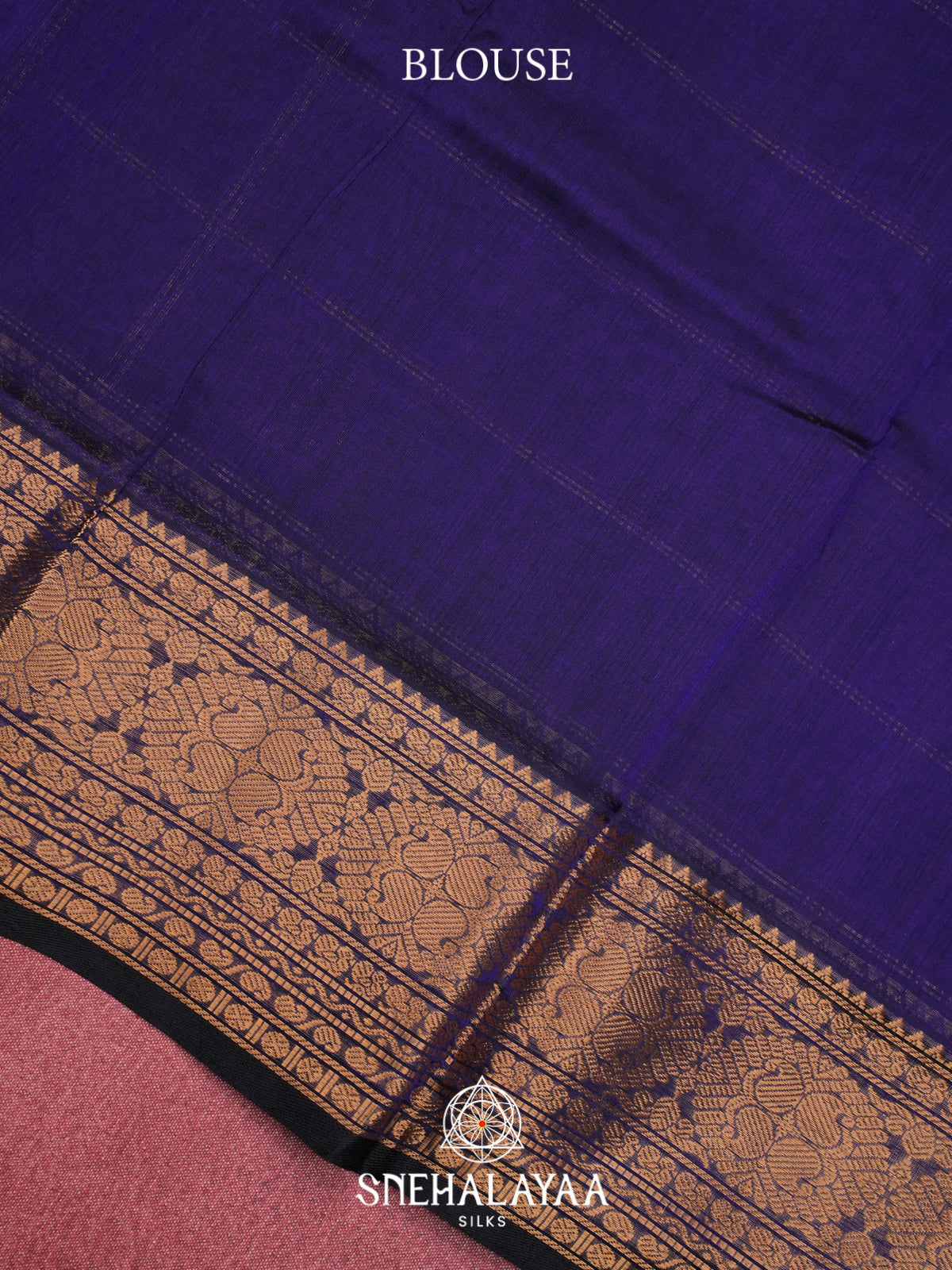 Navy Blue Kuppadam Silk Cotton Saree