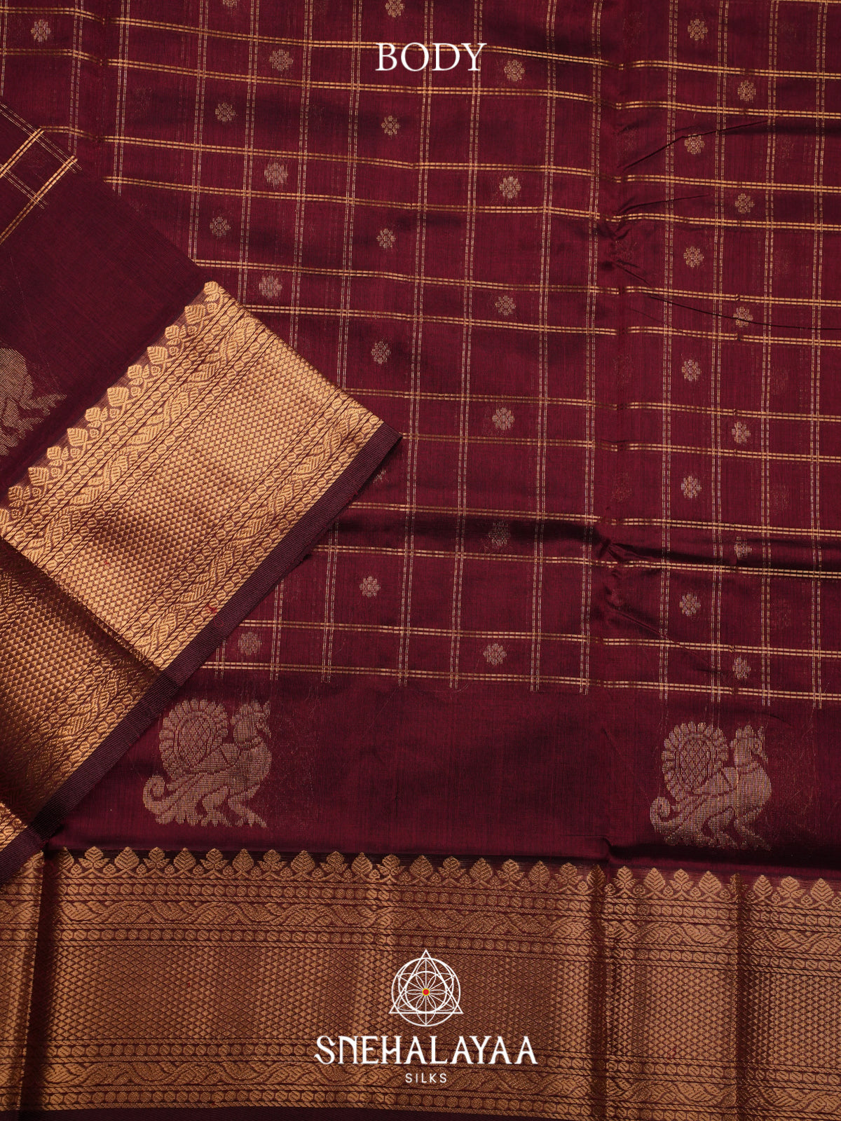 Maroon Kuppadam Silk Cotton Saree