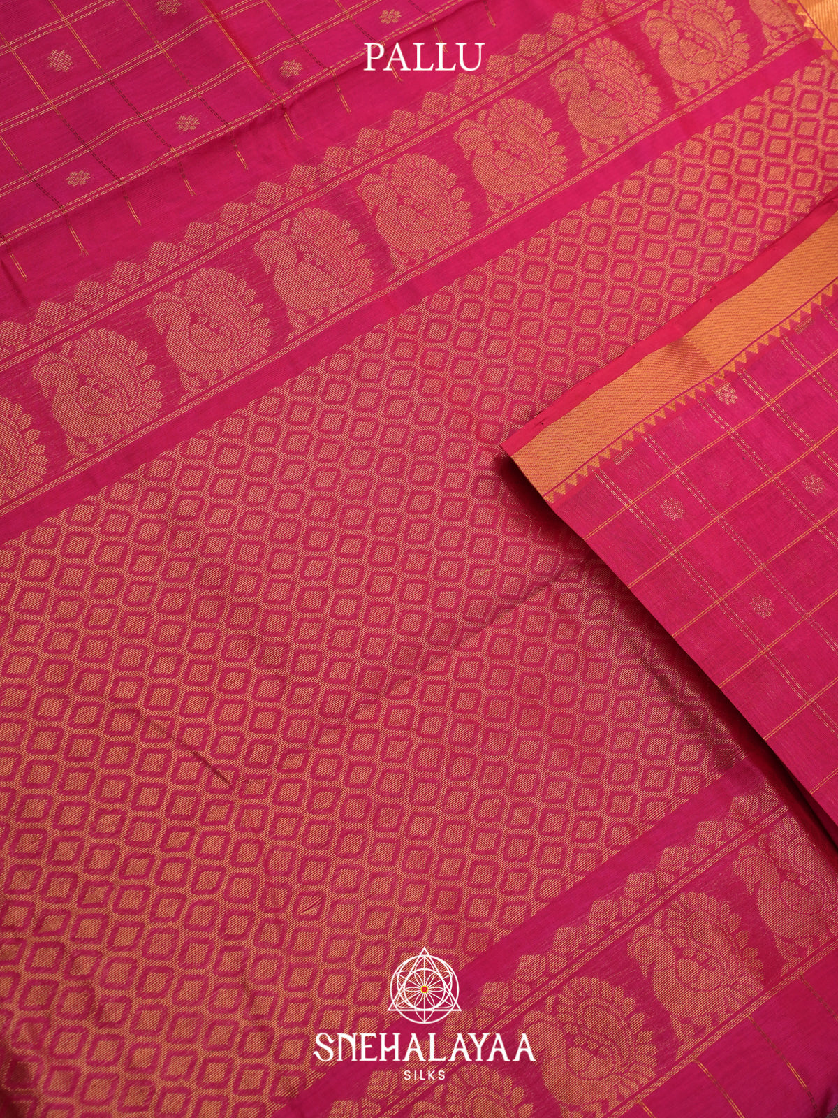 Magenta Kuppadam Silk Cotton Saree