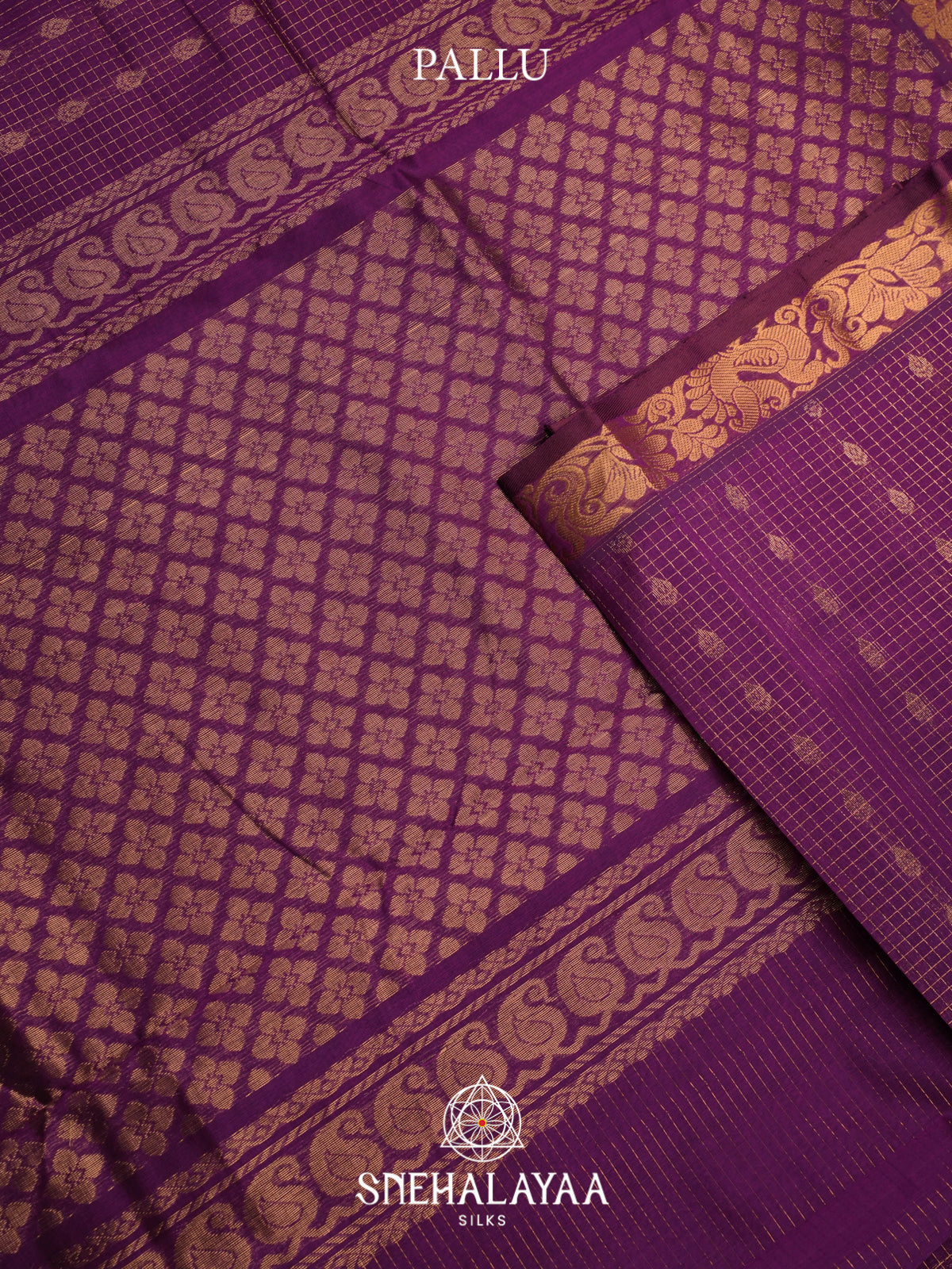 Purple Kuppadam Silk Cotton Saree