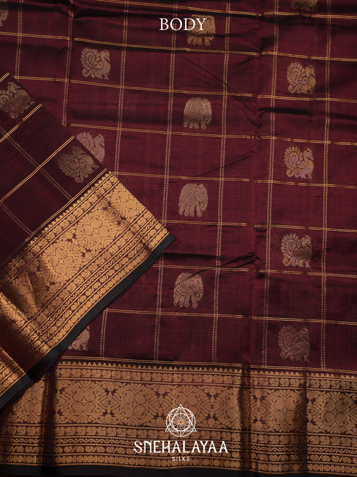 Maroon Kuppadam Silk Cotton Saree