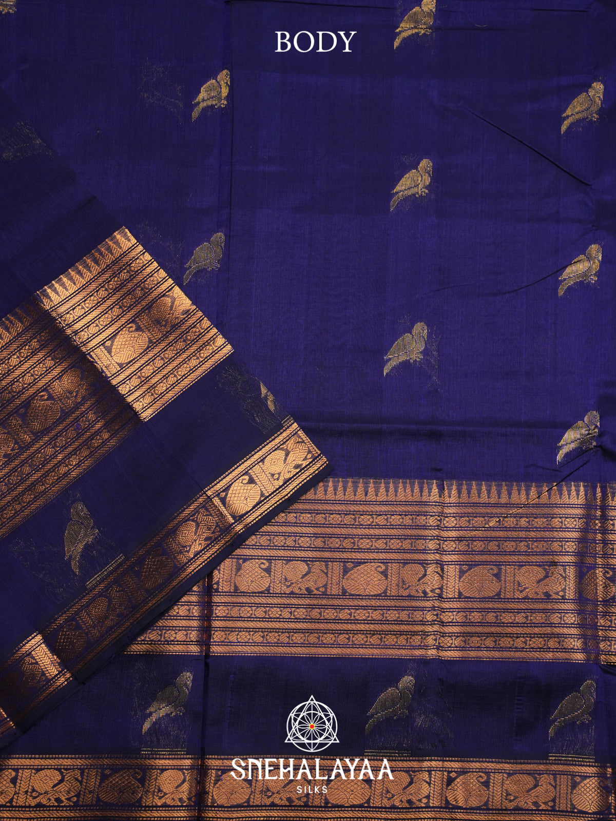 Blue Kuppadam Silk Cotton Saree