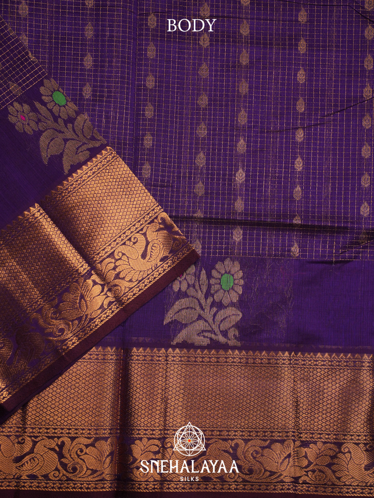 Violet Kuppadam Silk Cotton Saree