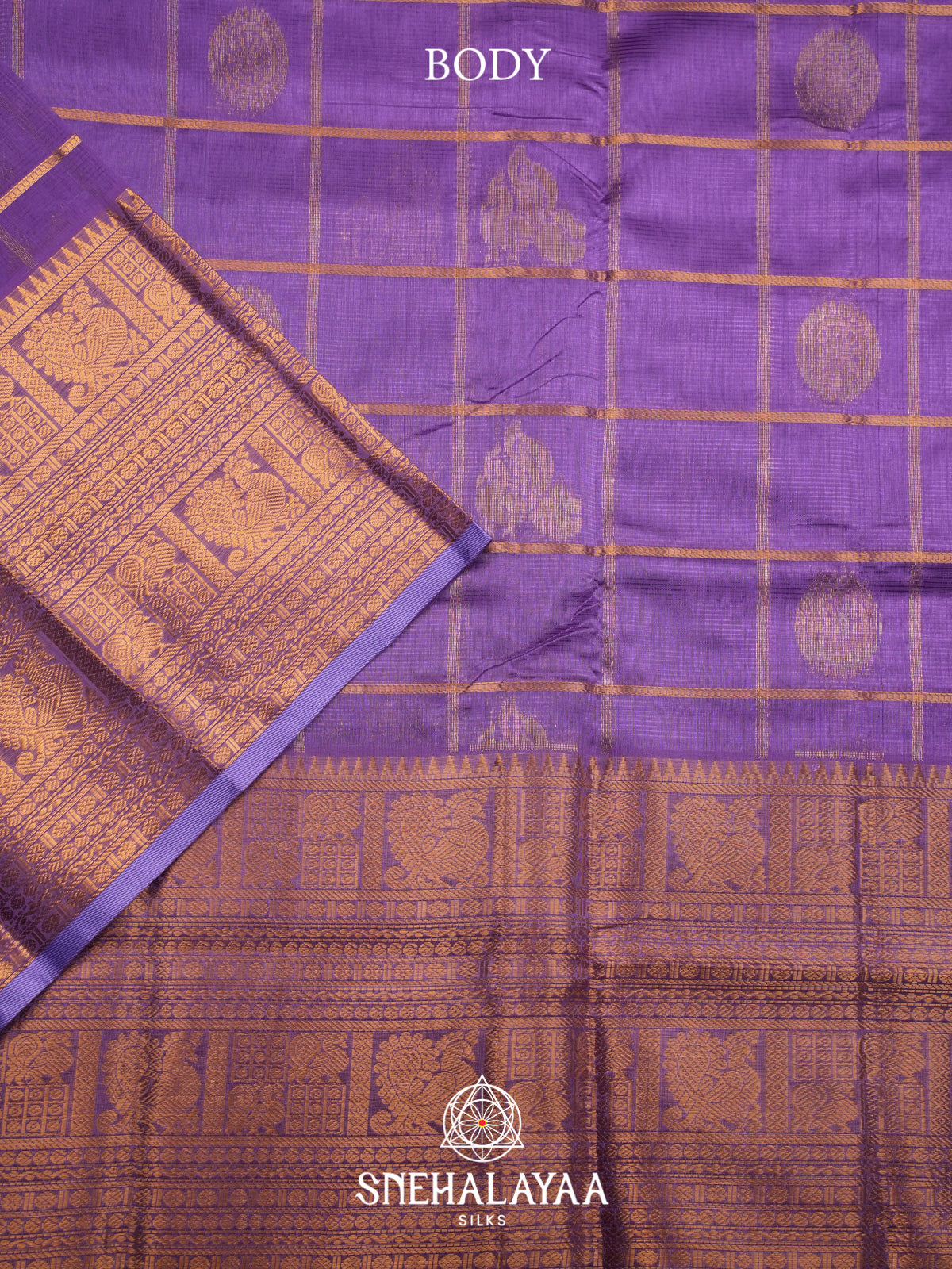 Lilac Kuppadam Silk Cotton Saree