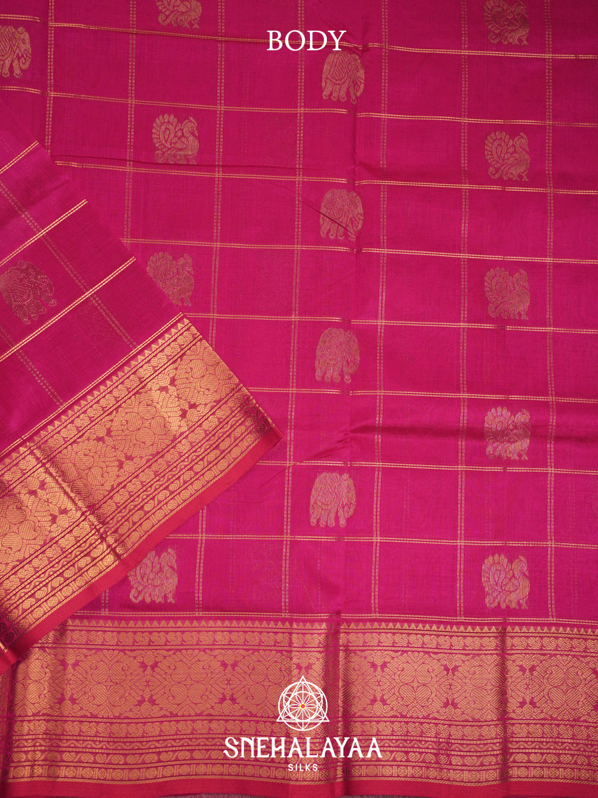 Magenta Kuppadam Silk Cotton Saree