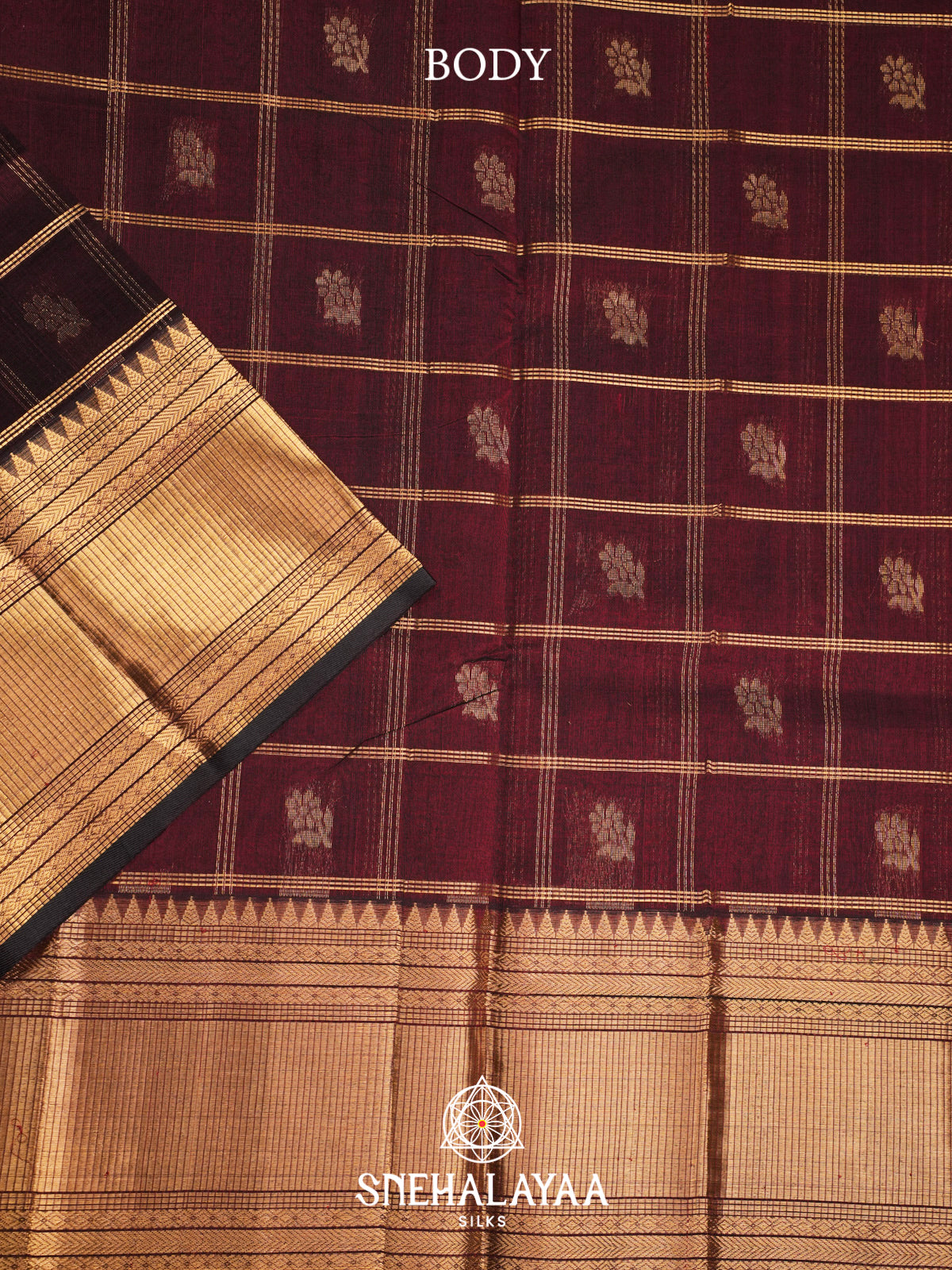 Maroon Kuppadam Silk Cotton Saree