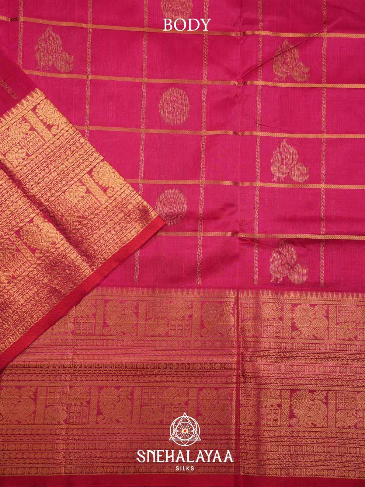 Pink Kuppadam Silk Cotton Saree