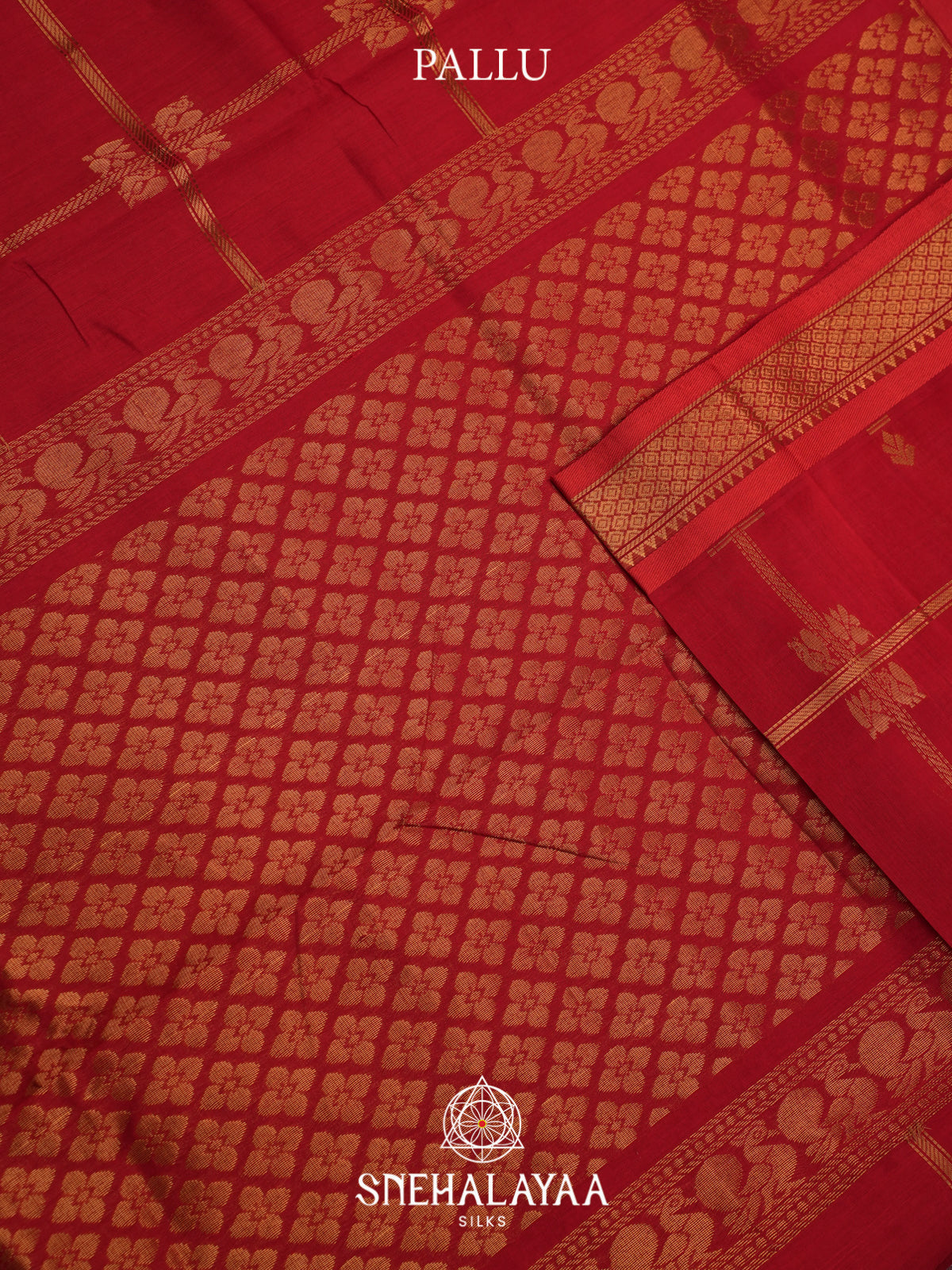 Red Kuppadam Silk Cotton Saree