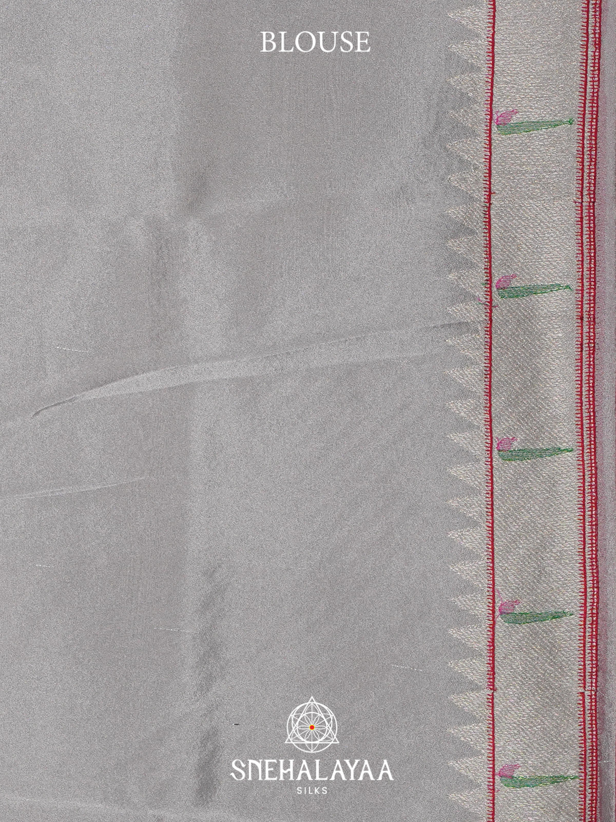 Grey Tissue Saree with Paithani Design