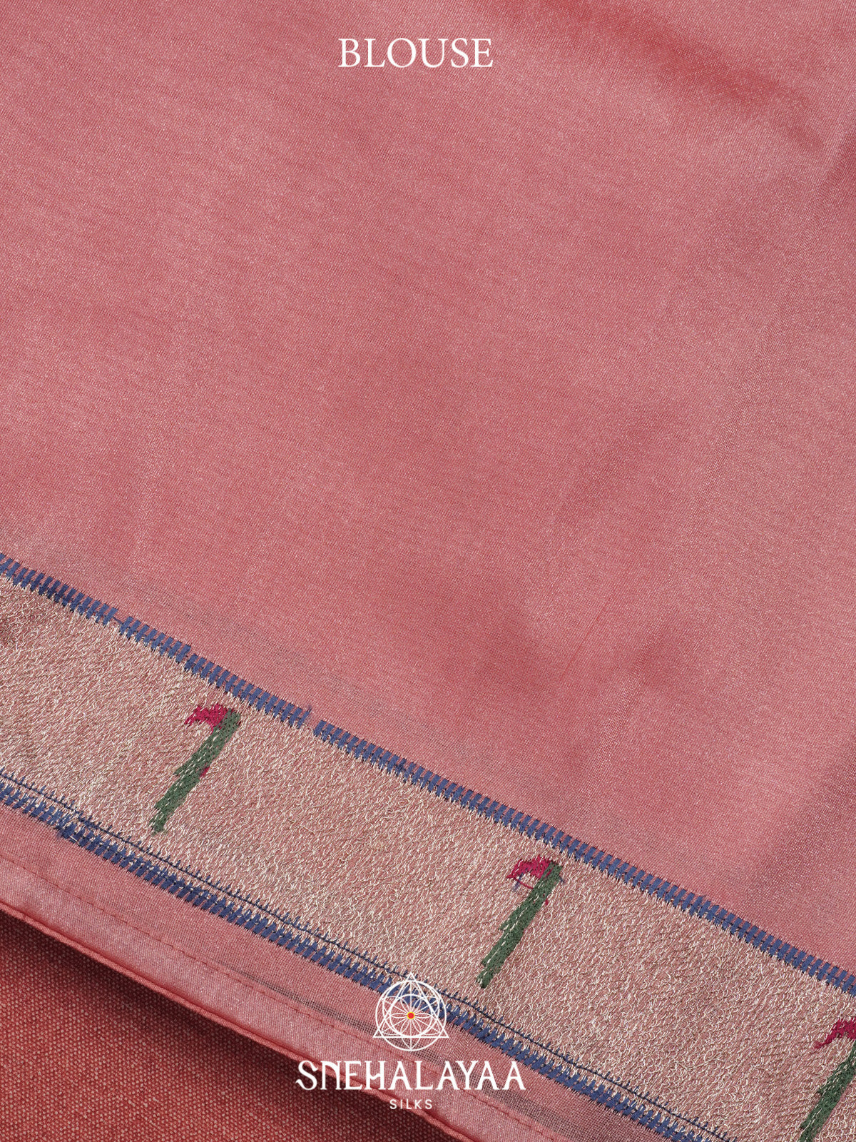 Peach Tissue Saree With Paithani Design