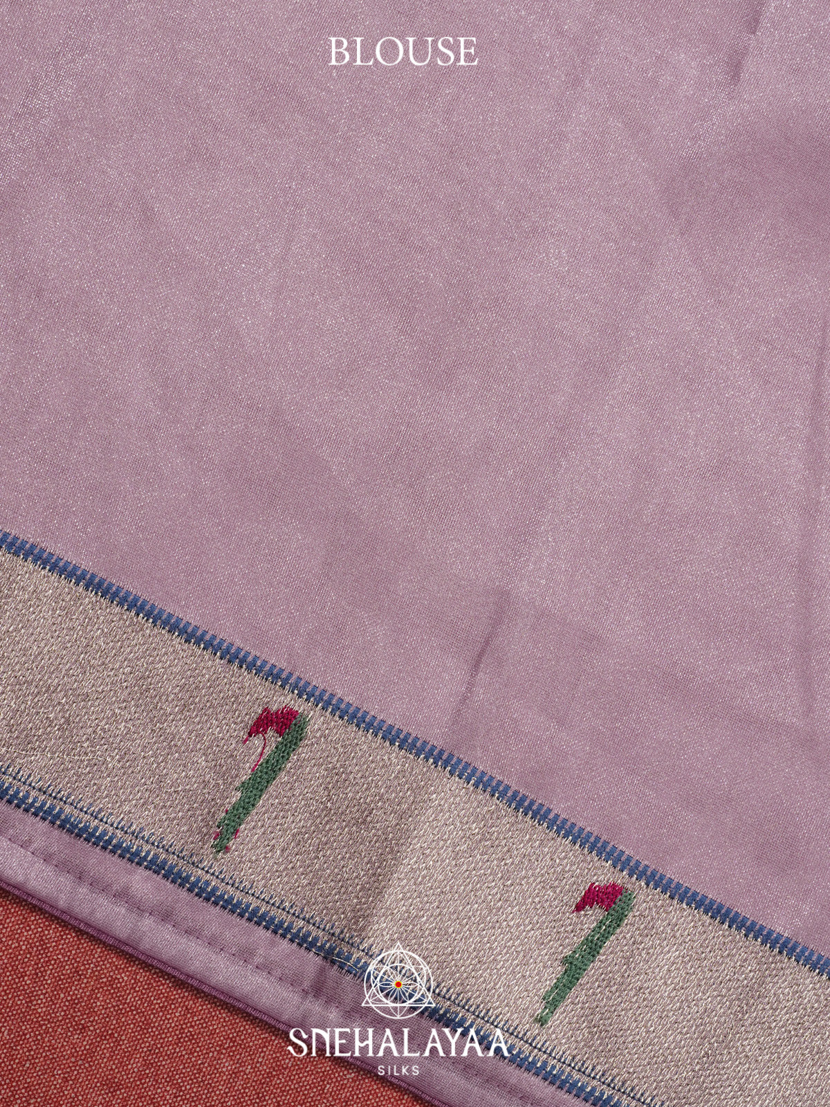 Lavender Tissue Saree With Paithani Design
