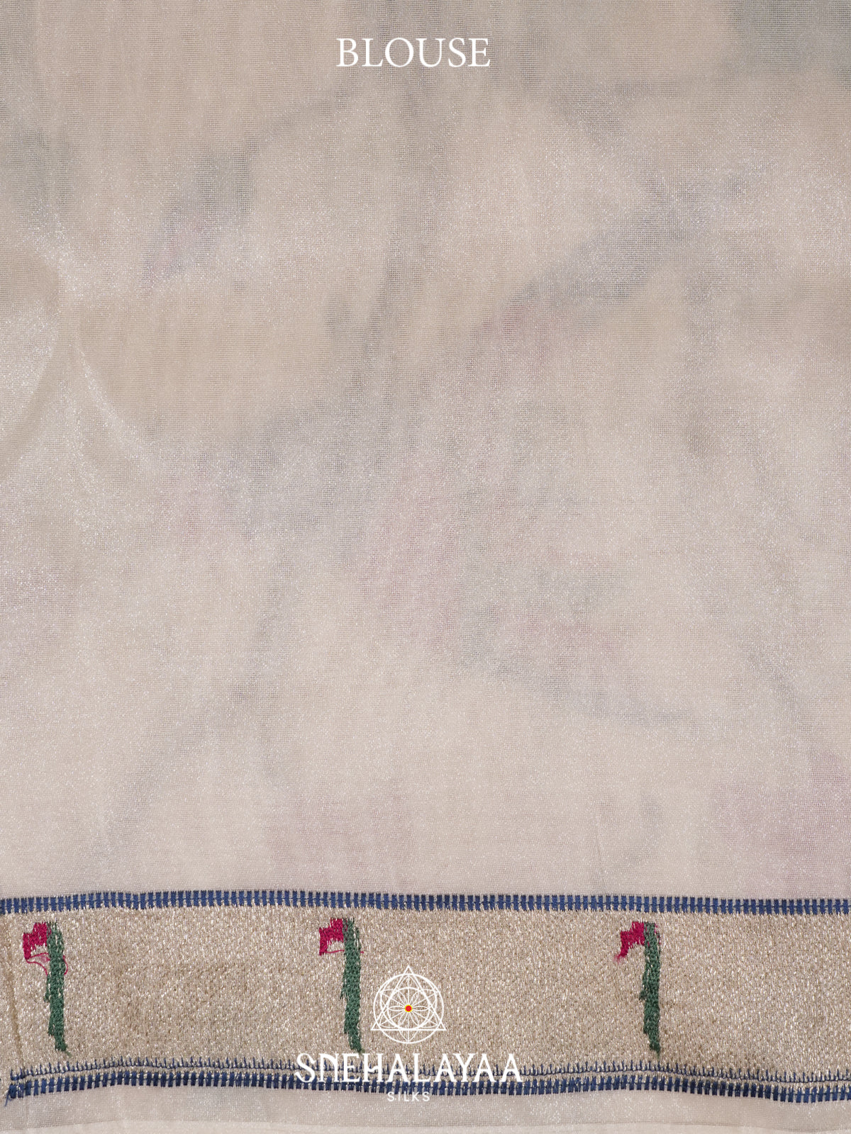 White Tissue Saree With Paithani Design