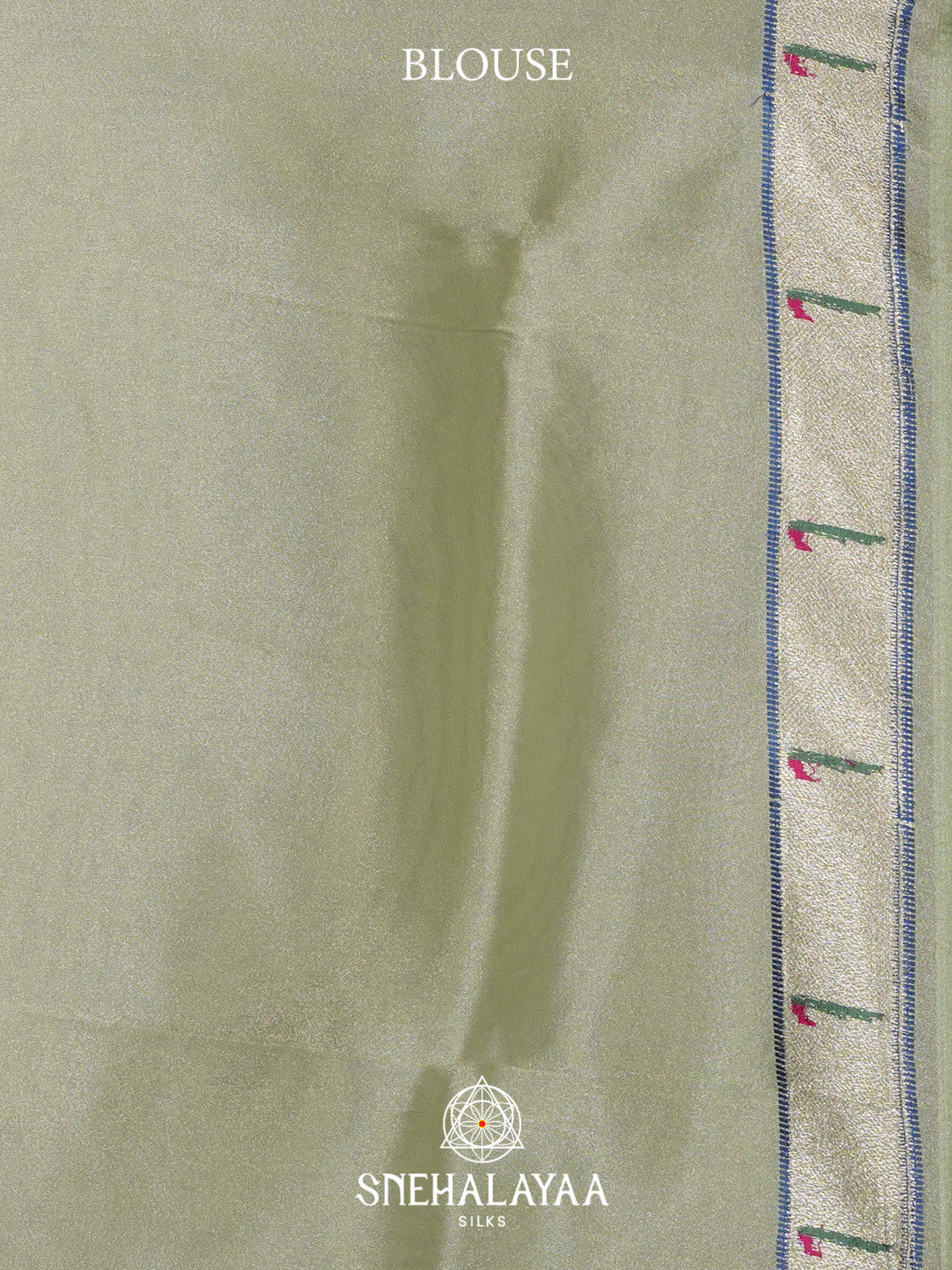 Sage Green Tissue Saree with Paithani Design