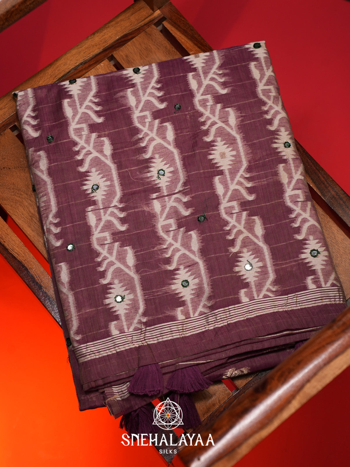 Plum Kota Cotton Saree