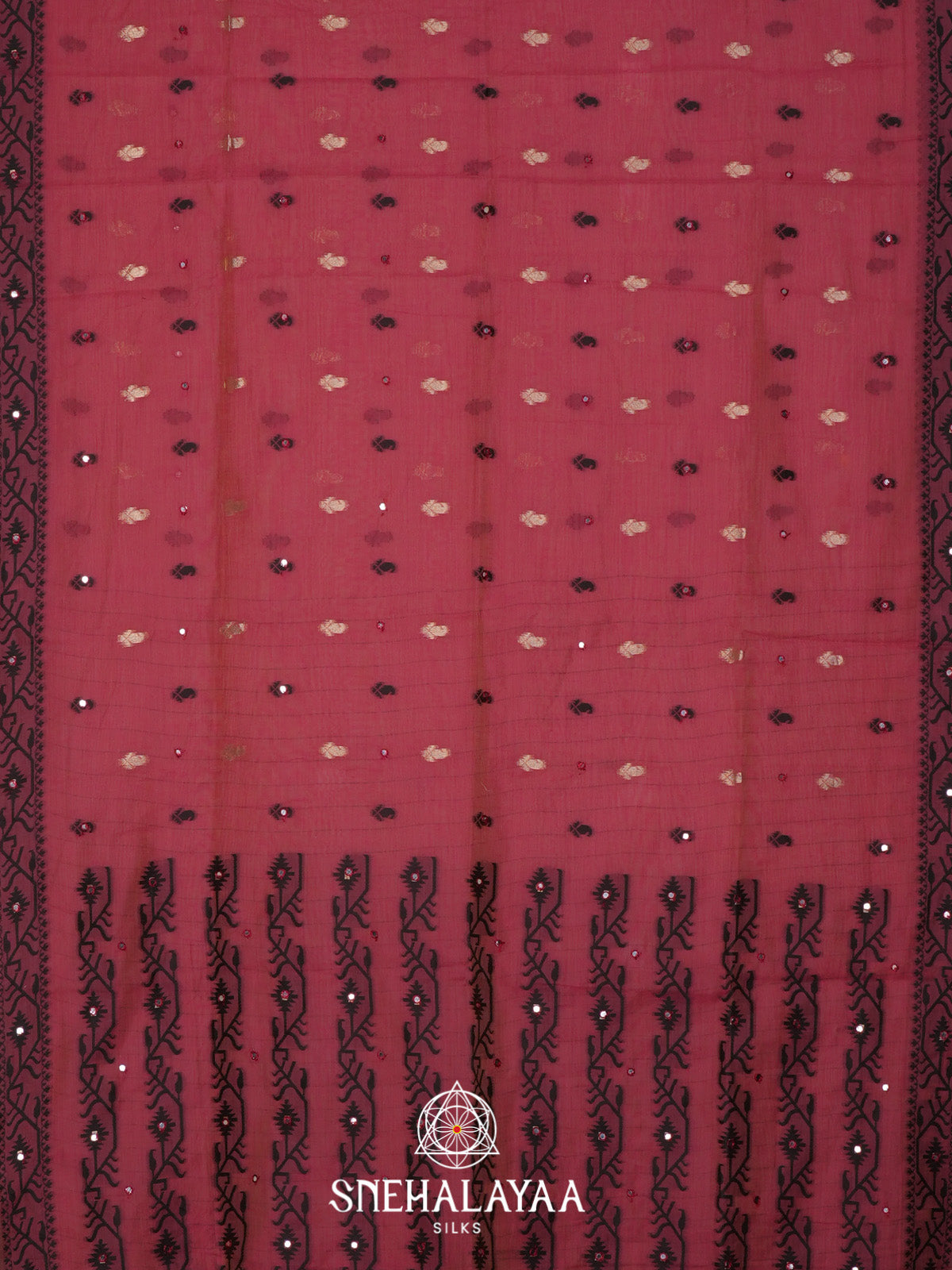 Crimson Red Kota Cotton Saree