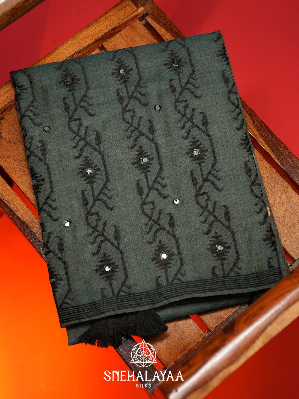 Slate Blue Kota Cotton Saree