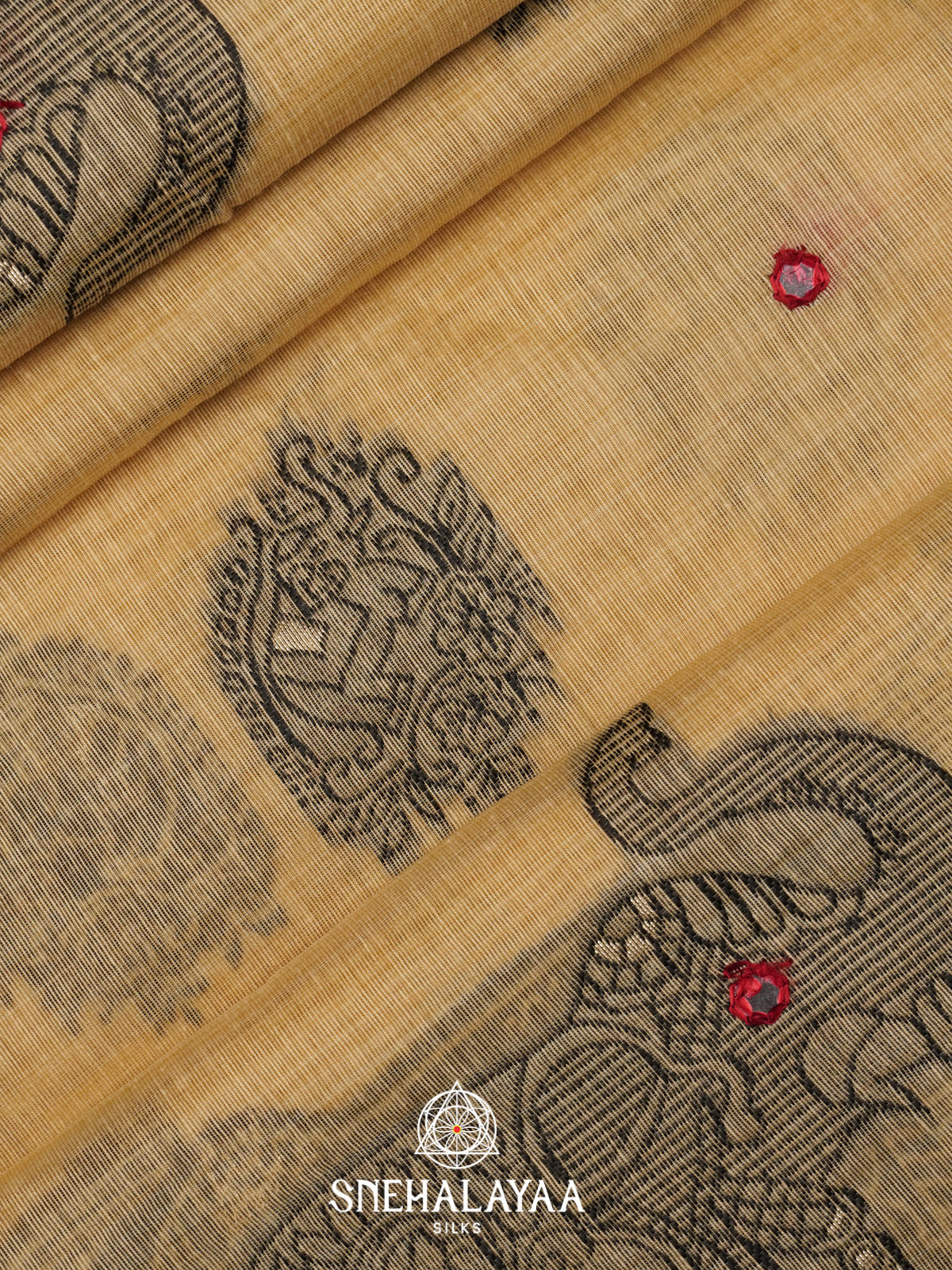 Pale Yellow Kota Cotton Saree