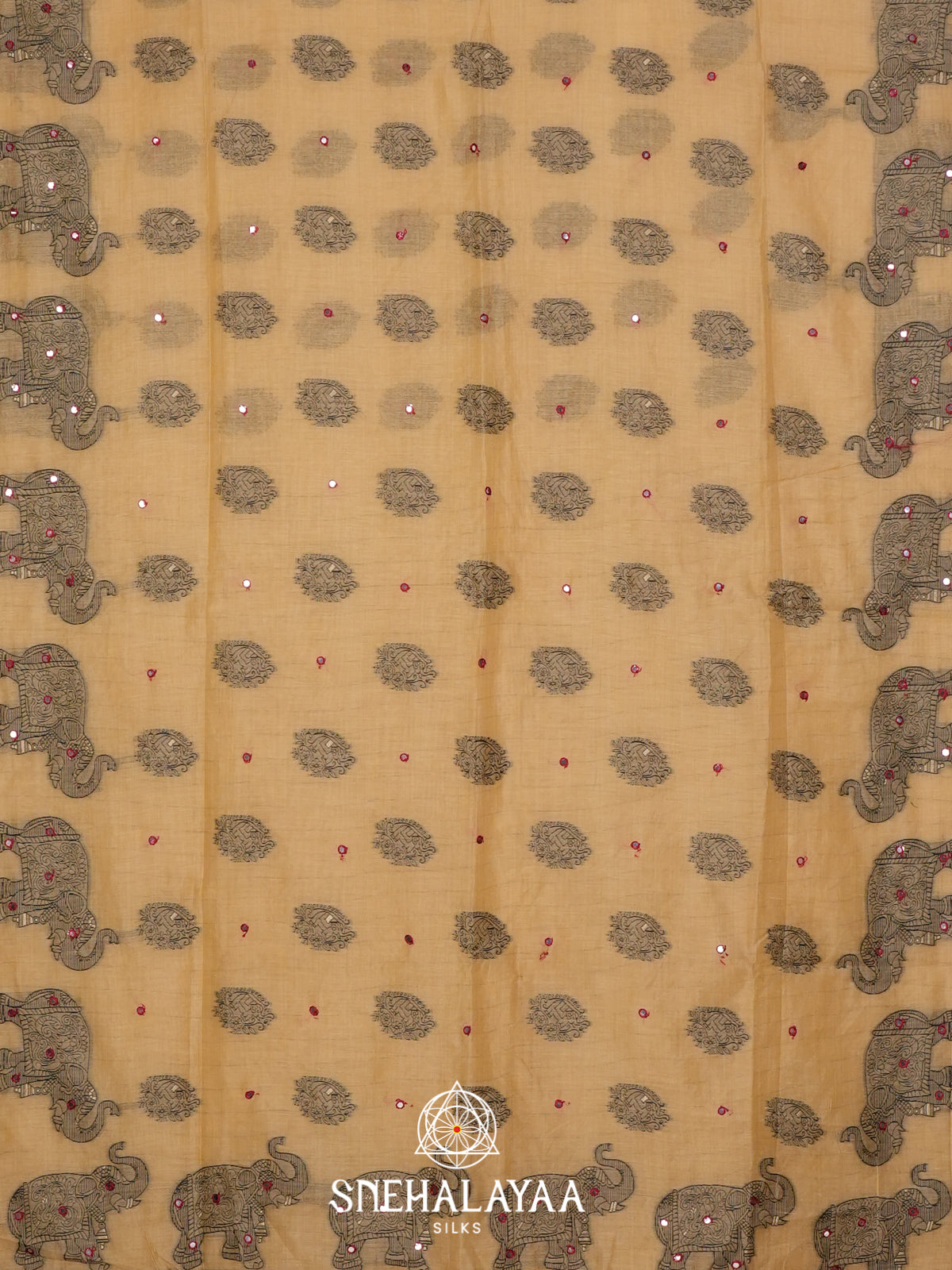 Pale Yellow Kota Cotton Saree