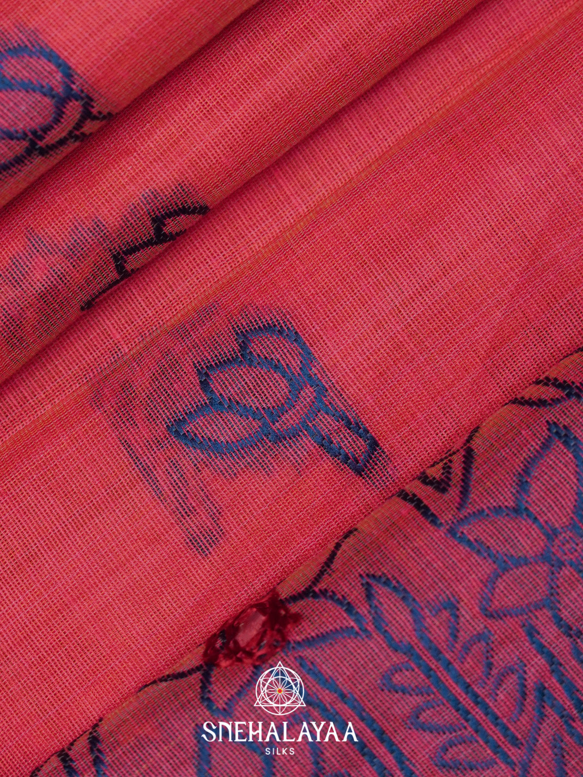 Coral Pink Kota Cotton Saree