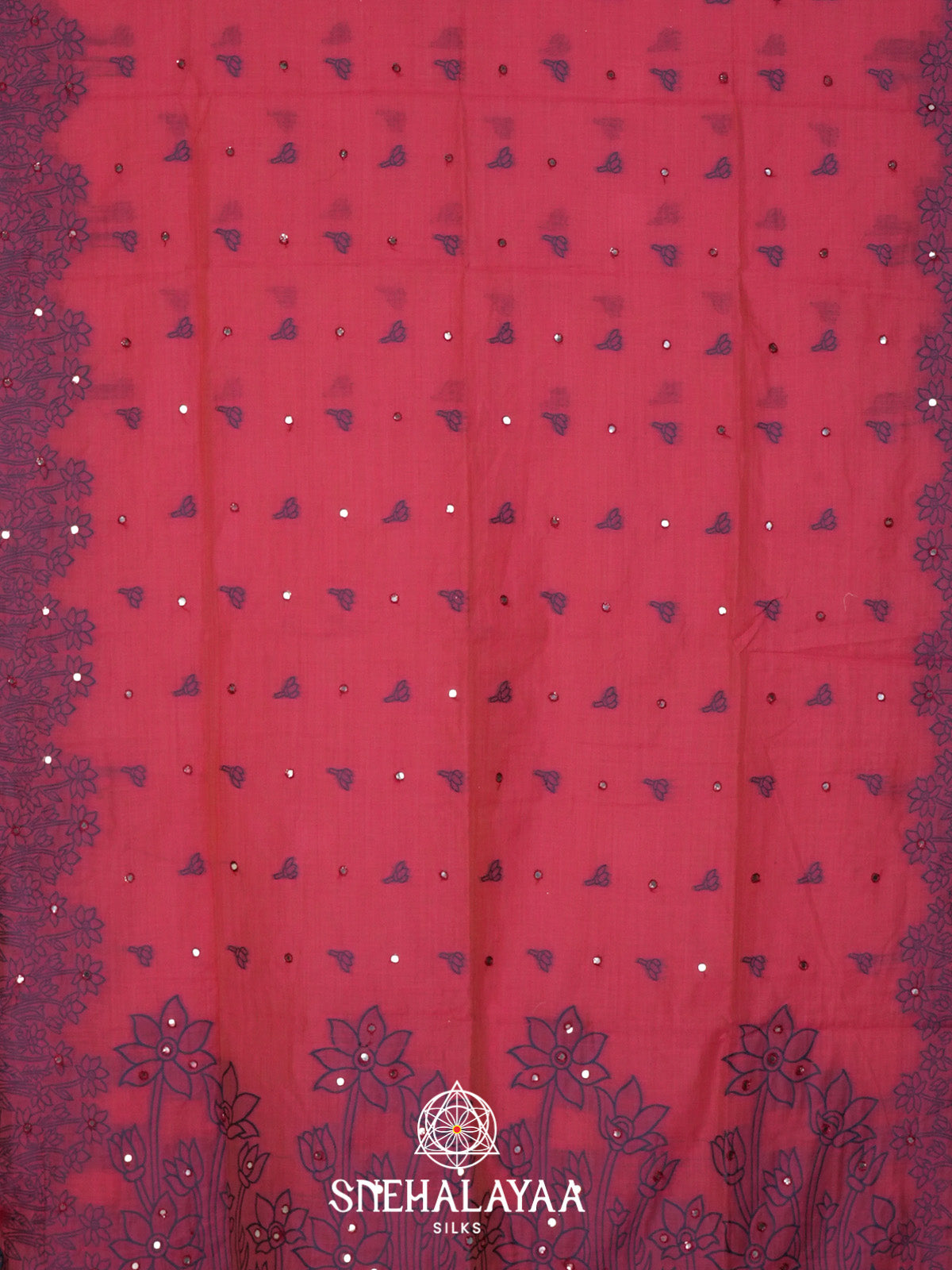 Coral Pink Kota Cotton Saree