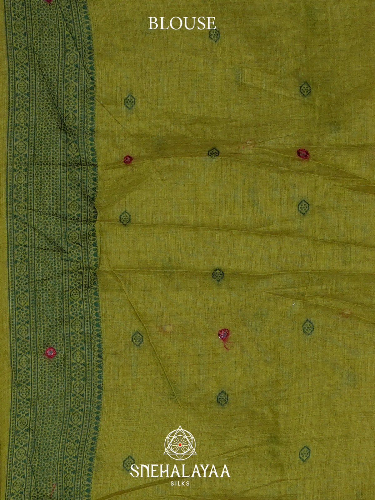Olive Green Kota Cotton Saree