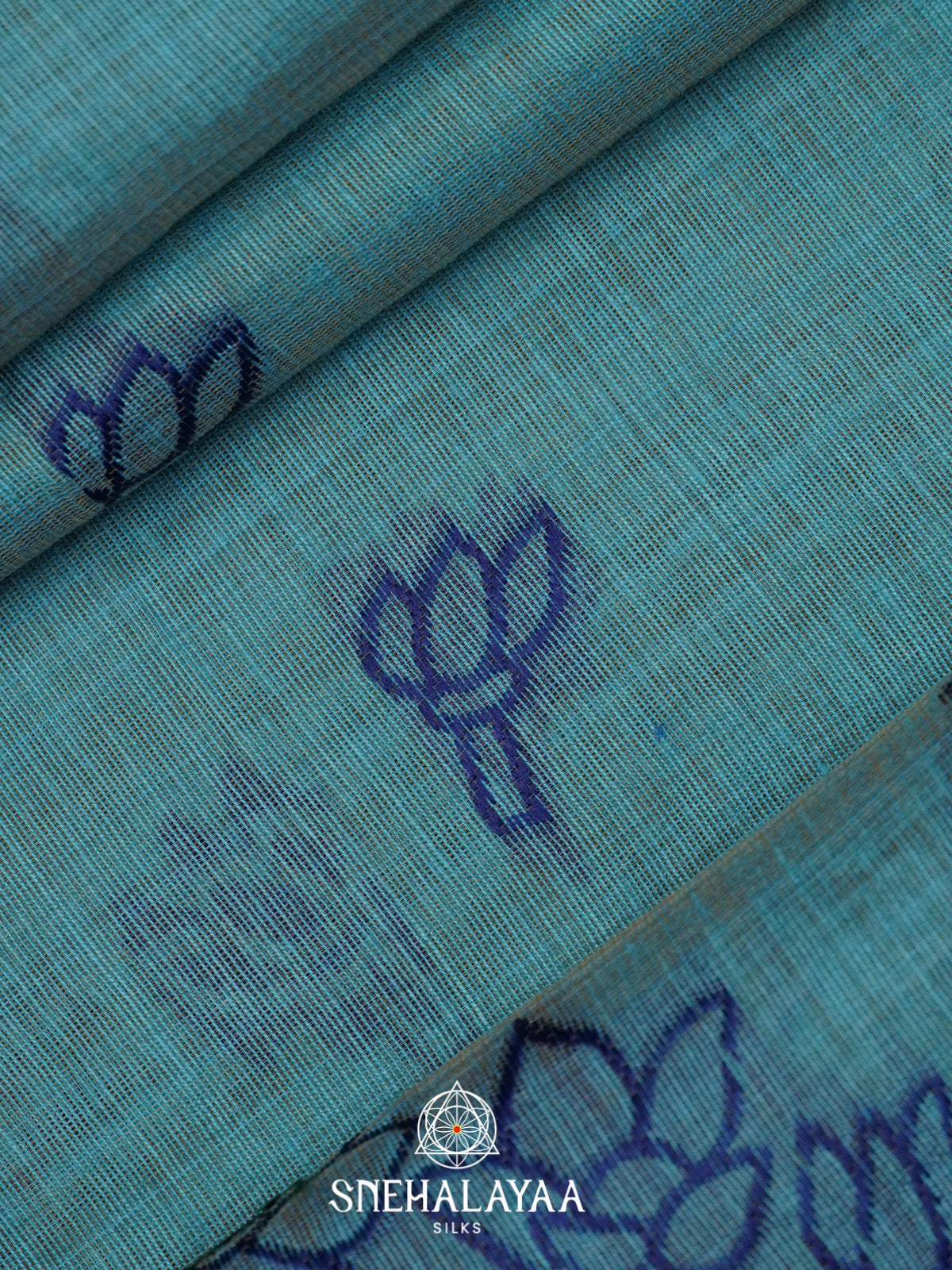 Peacock Blue Kota Cotton Saree