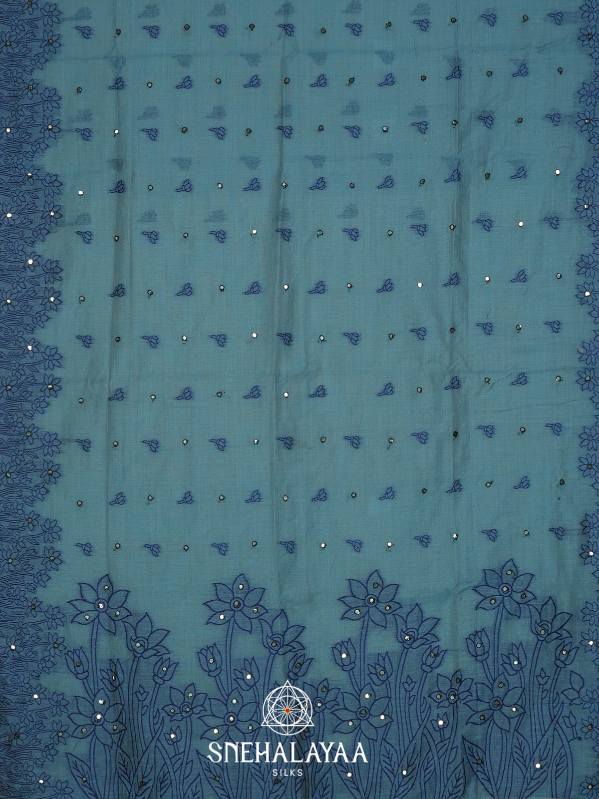 Peacock Blue Kota Cotton Saree