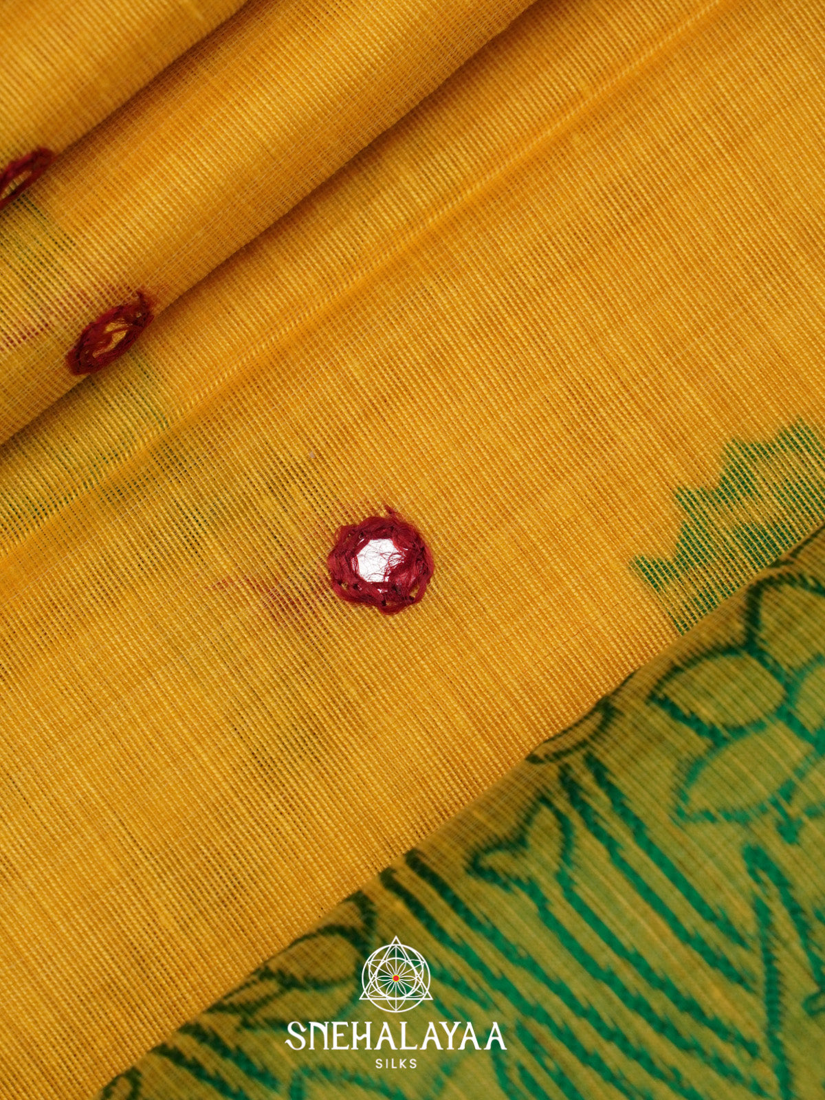 Mango Yellow Kota Cotton Saree