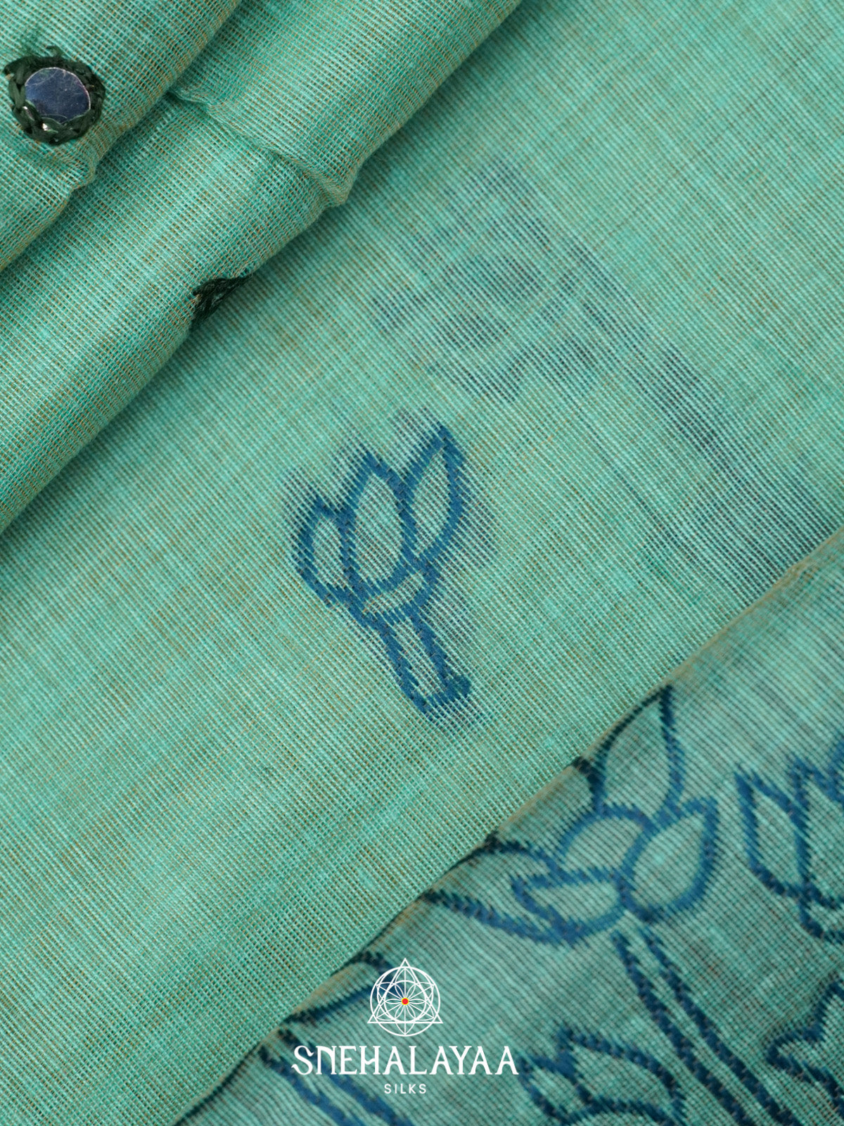Teal Green Kota Cotton Saree