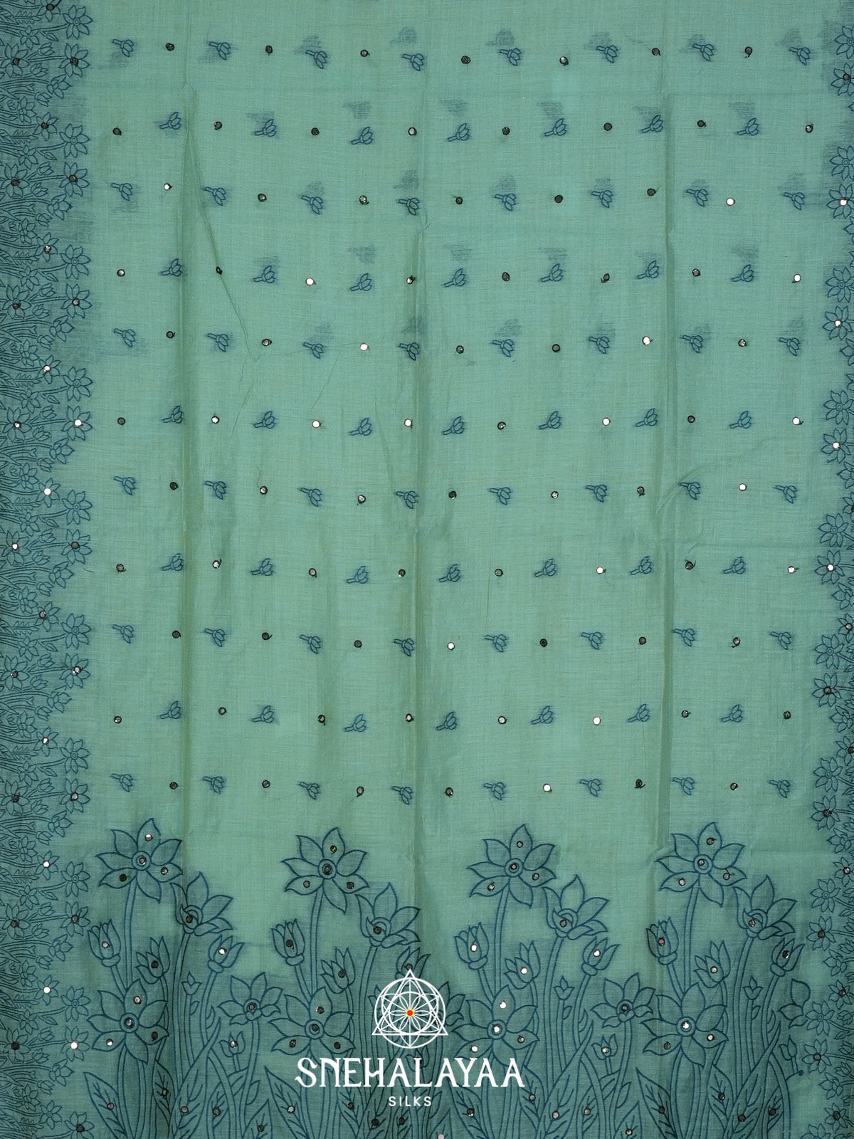 Teal Green Kota Cotton Saree