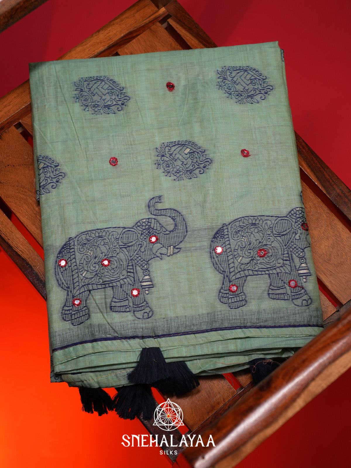 Mint Green Kota Cotton Saree