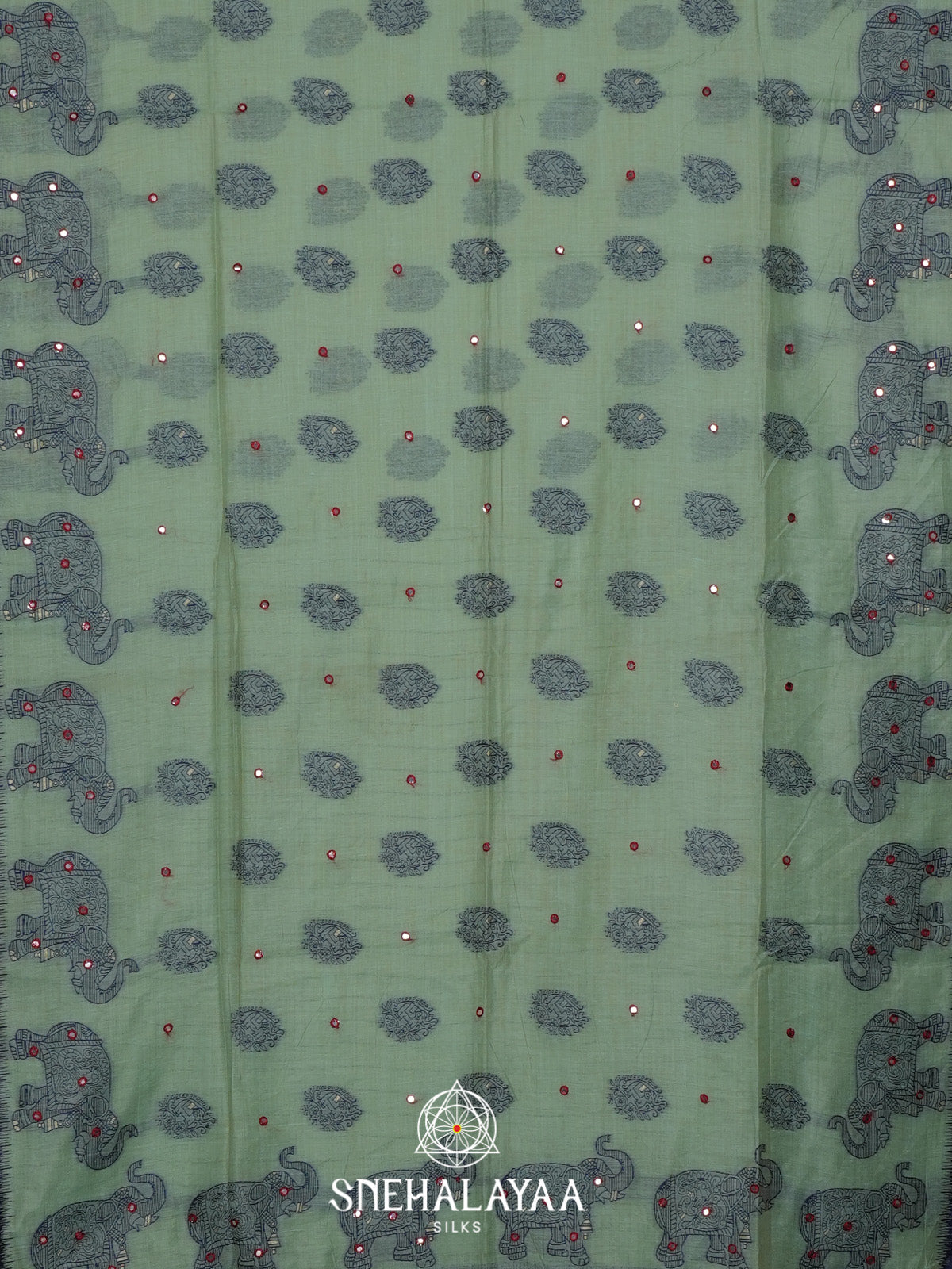 Mint Green Kota Cotton Saree