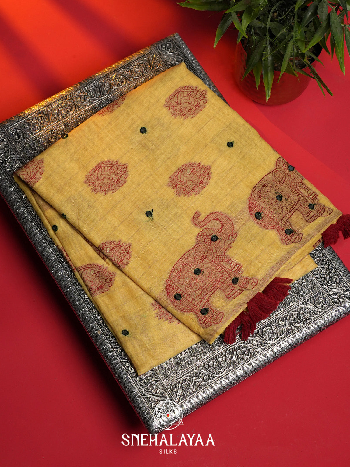 Yellow Kota Cotton Saree