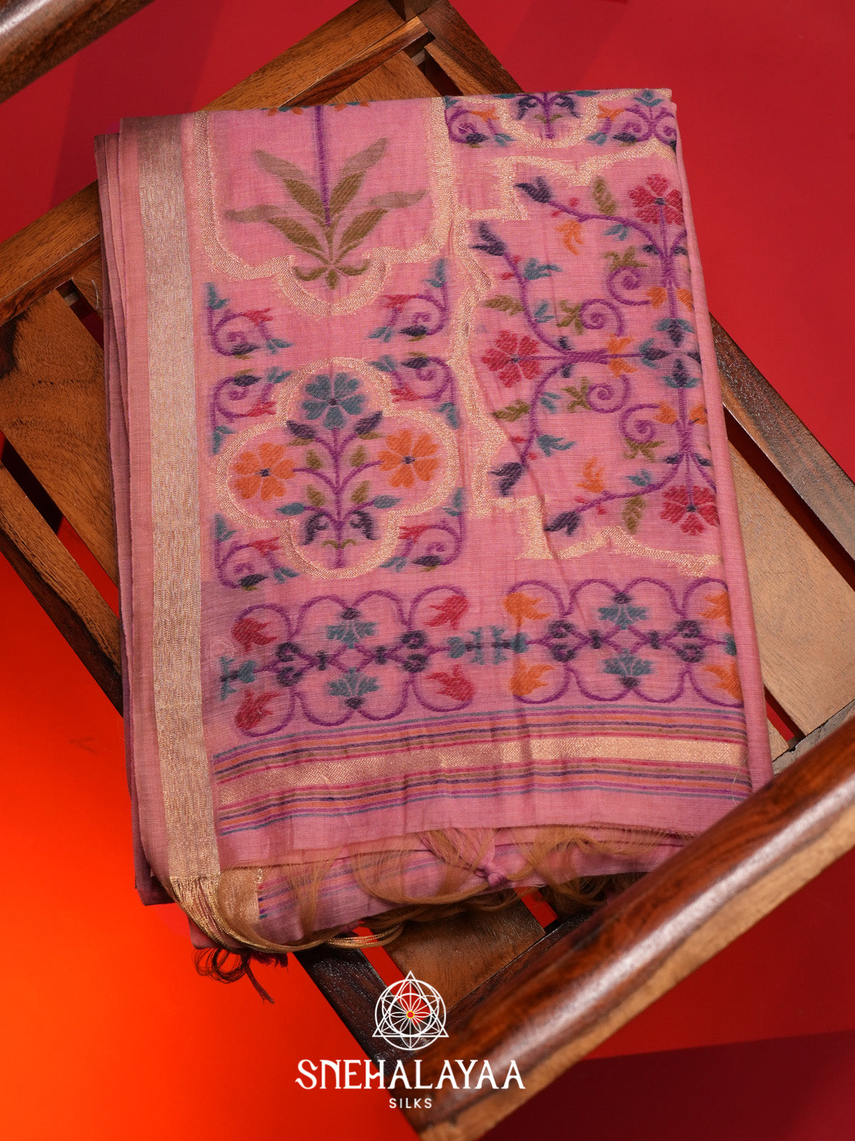Pink Munga Cotton Saree