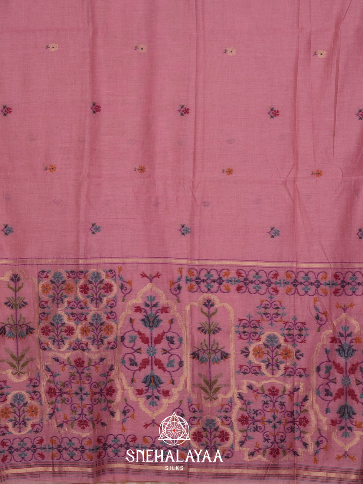 Pink Munga Cotton Saree